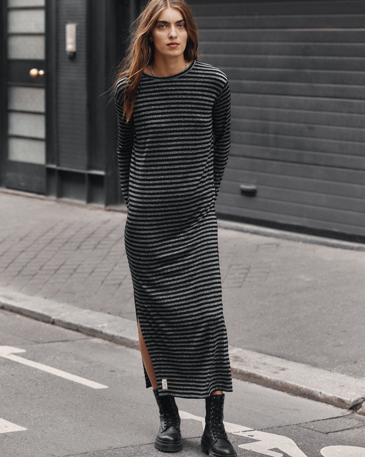 The Striped Sparkly Longsleeve Dress