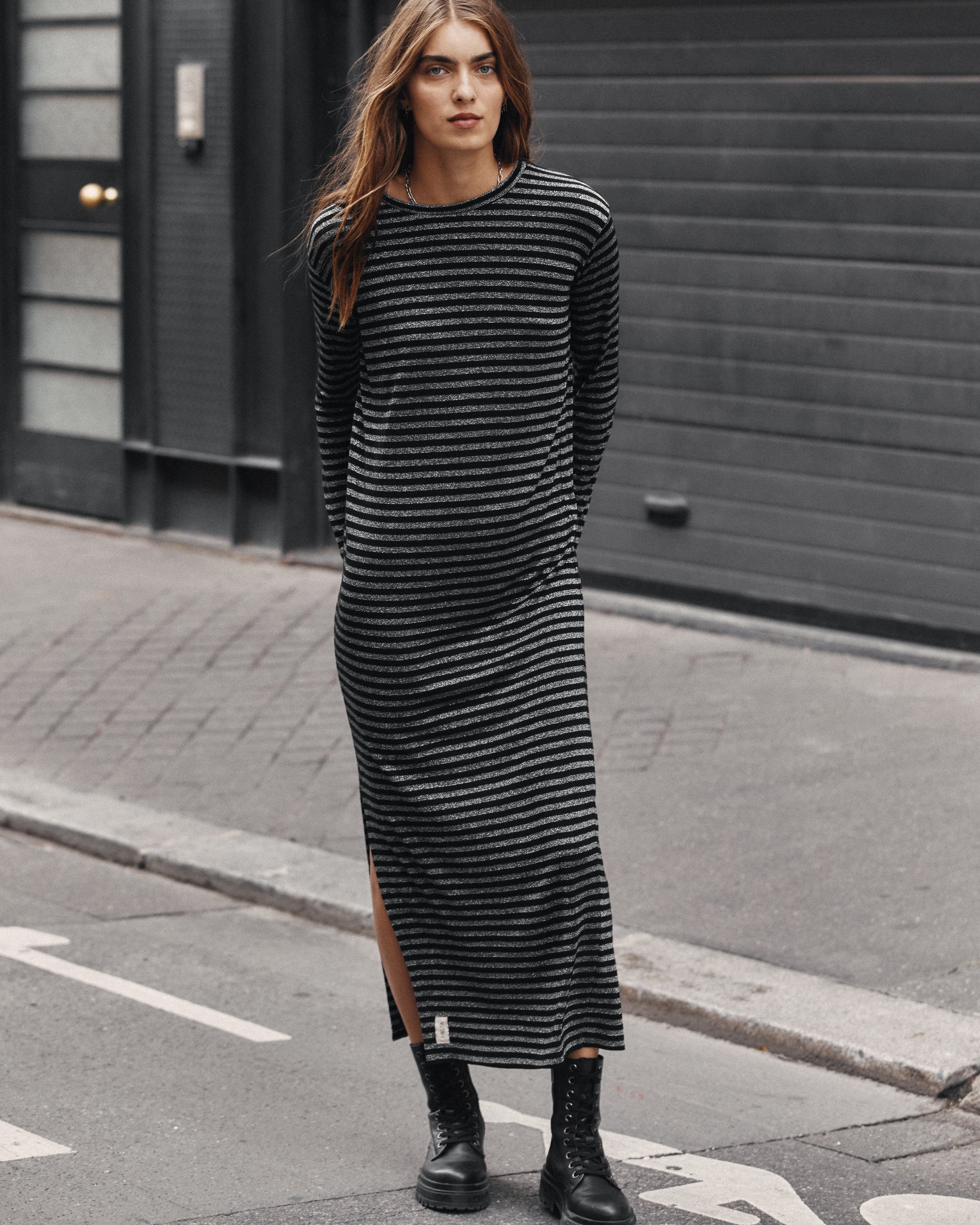 The Striped Sparkly Longsleeve Dress