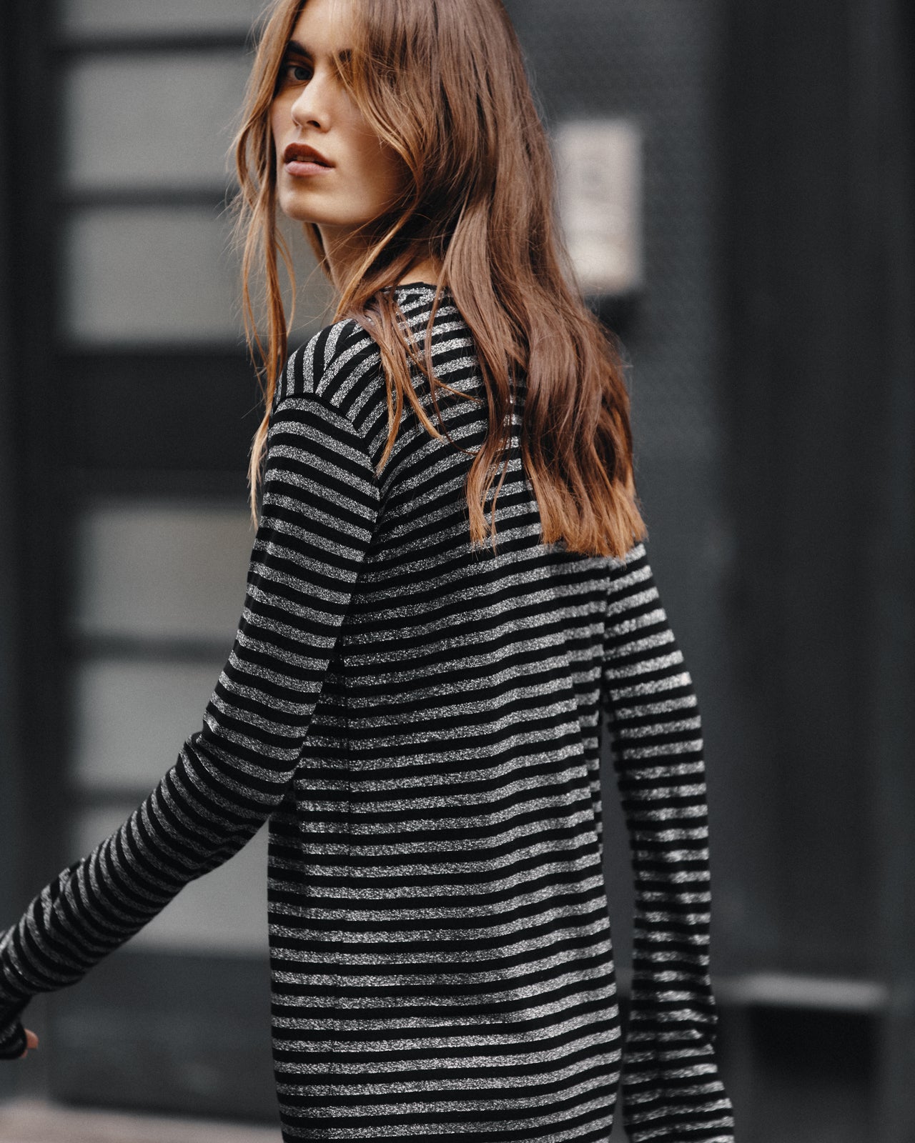 The Striped Sparkly Longsleeve Dress