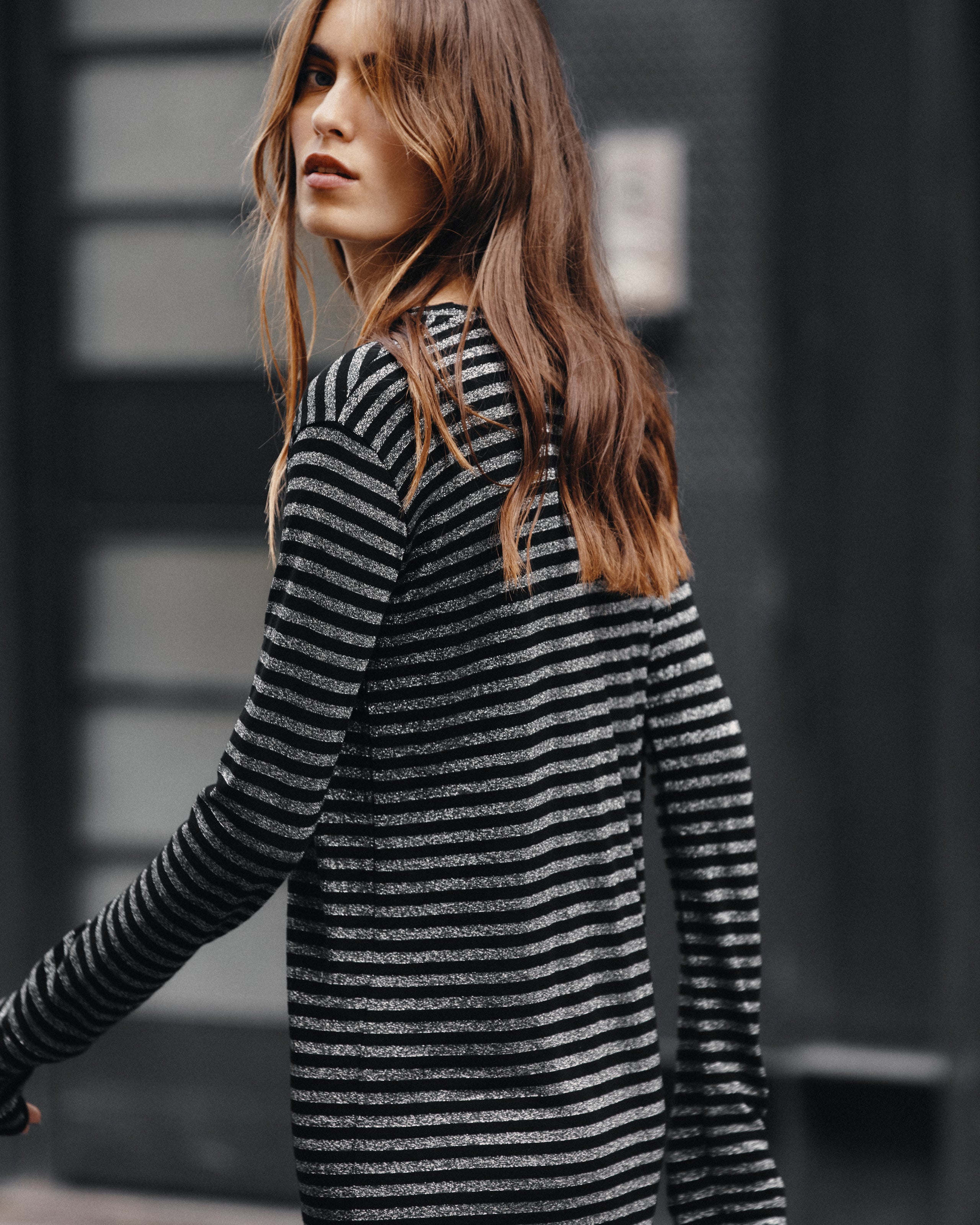 The Striped Sparkly Longsleeve Dress