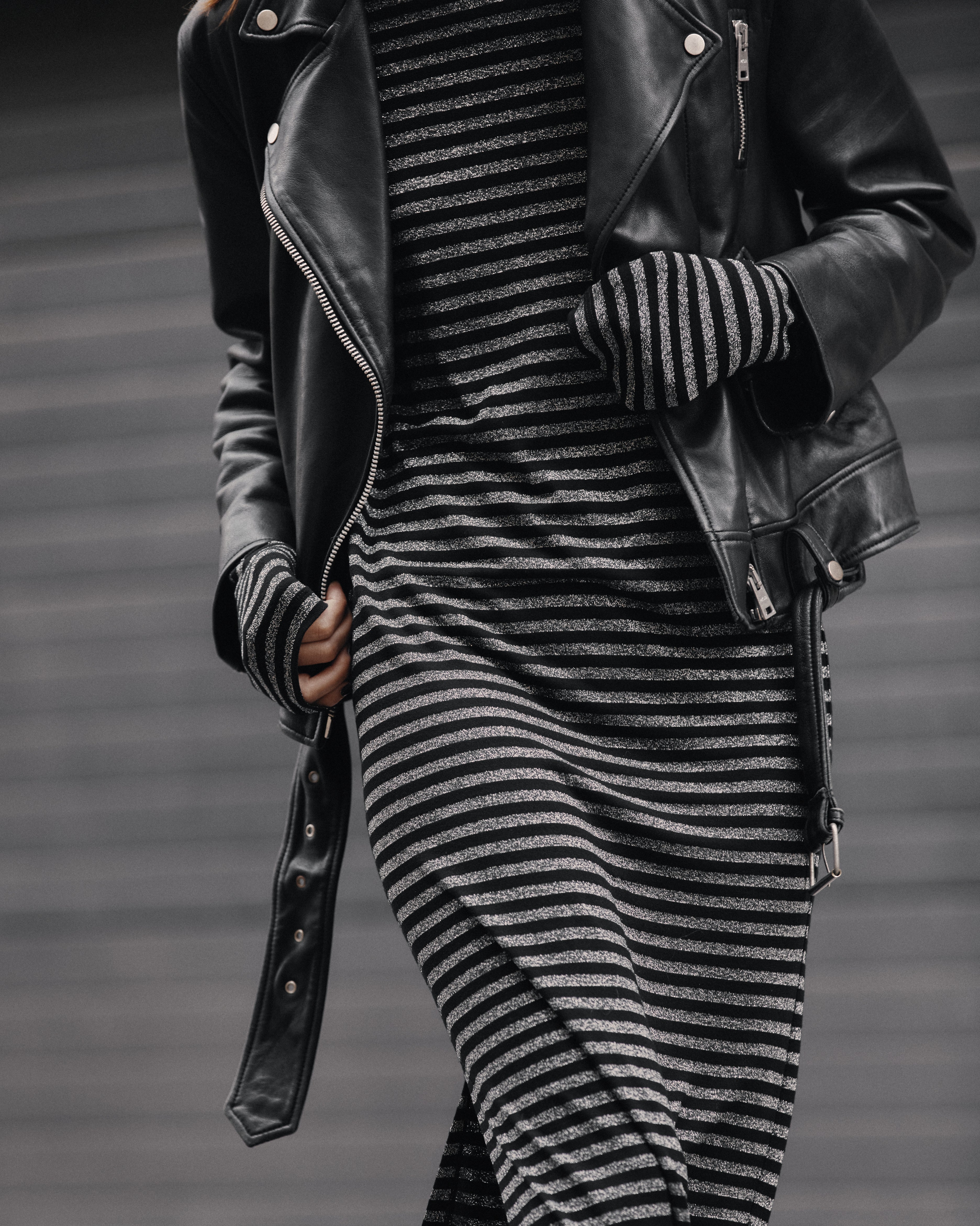 The Striped Sparkly Longsleeve Dress - XS The Striped Sparkly Longsleeve Dress - XS