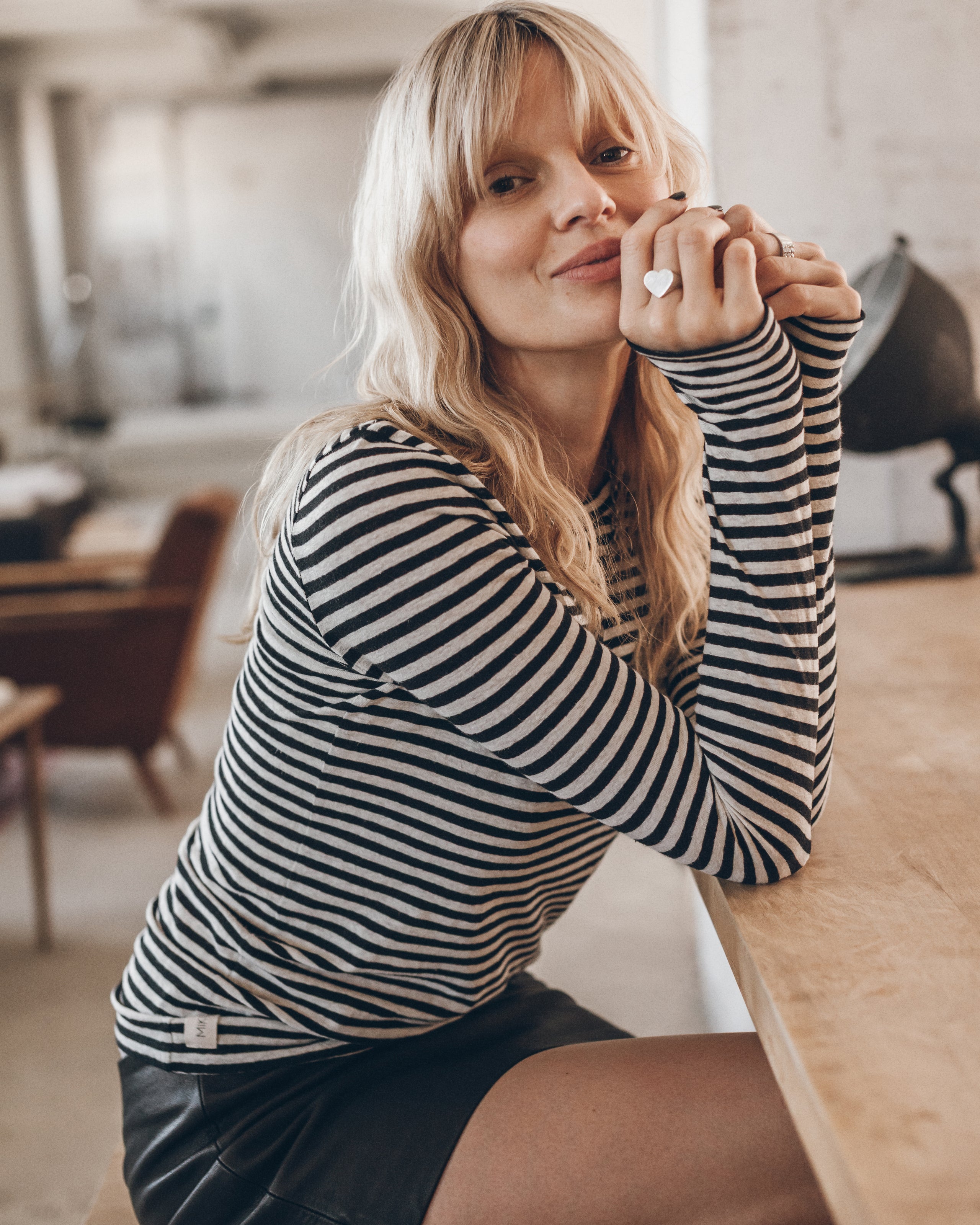 The Striped Thin Linen Longsleeve