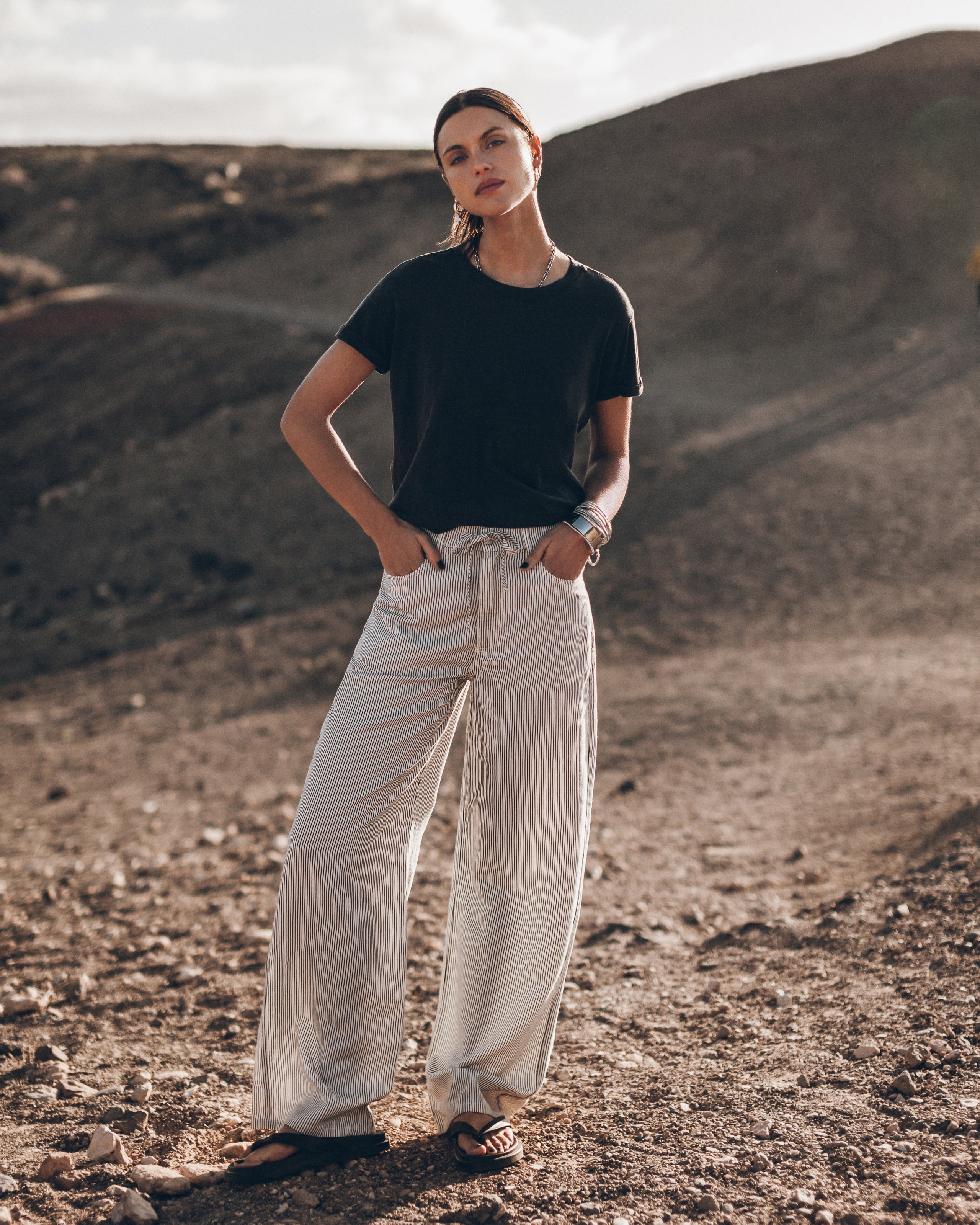 The Striped Tied Waist Pants