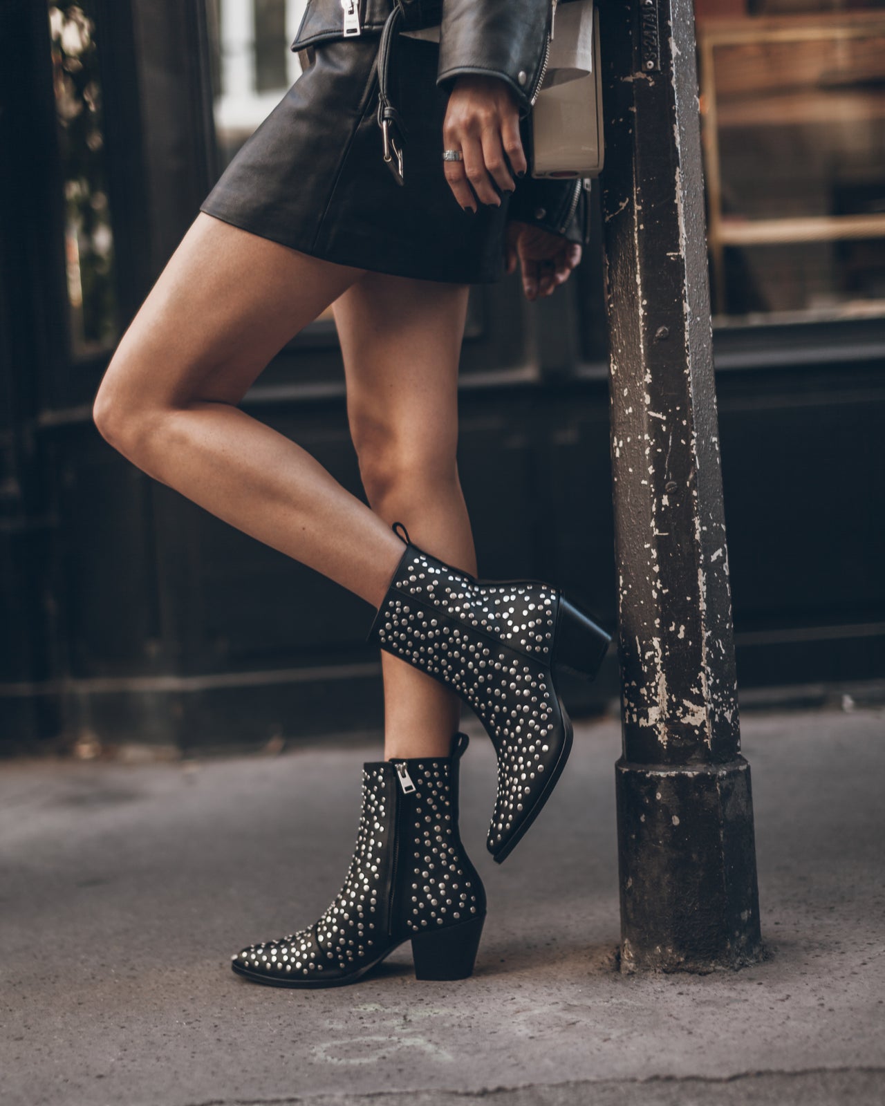 The Studded Leather Ankle Boots