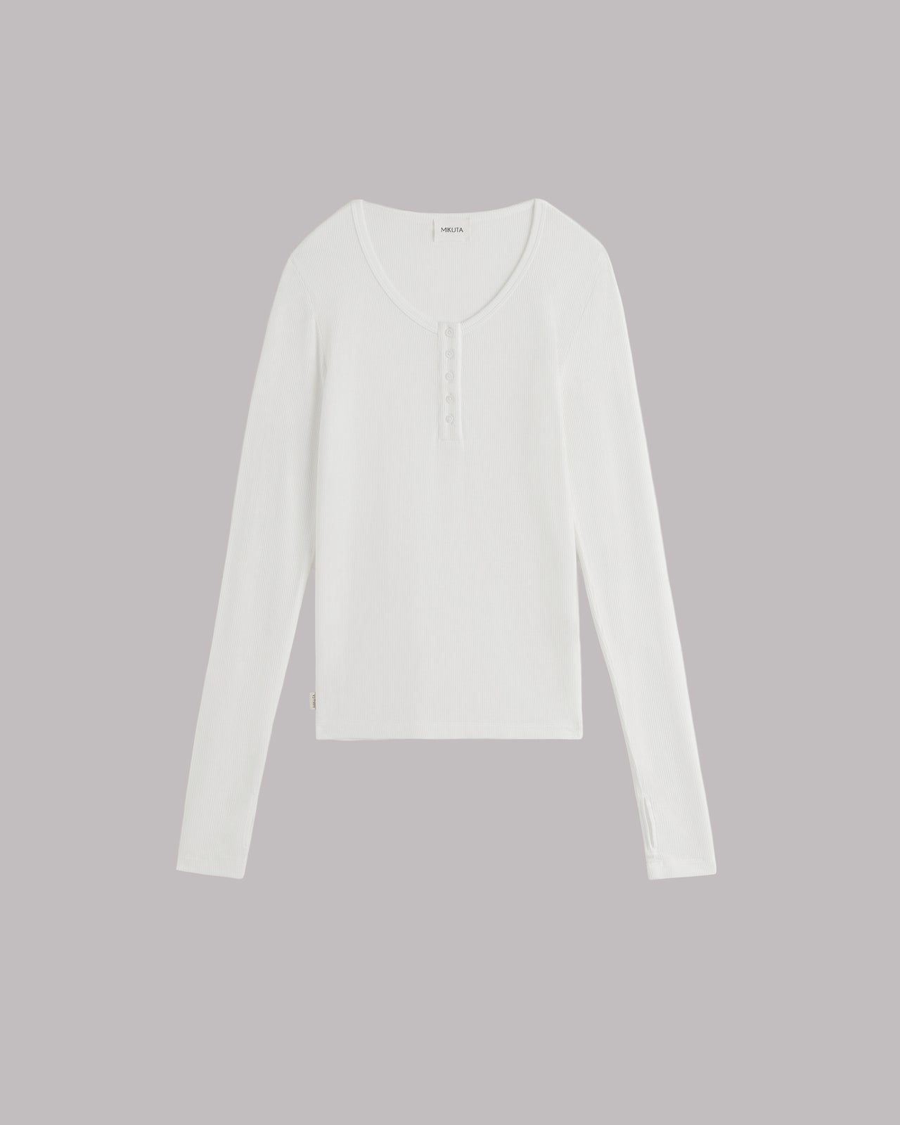 The White Buttoned Ribbed Longsleeve
