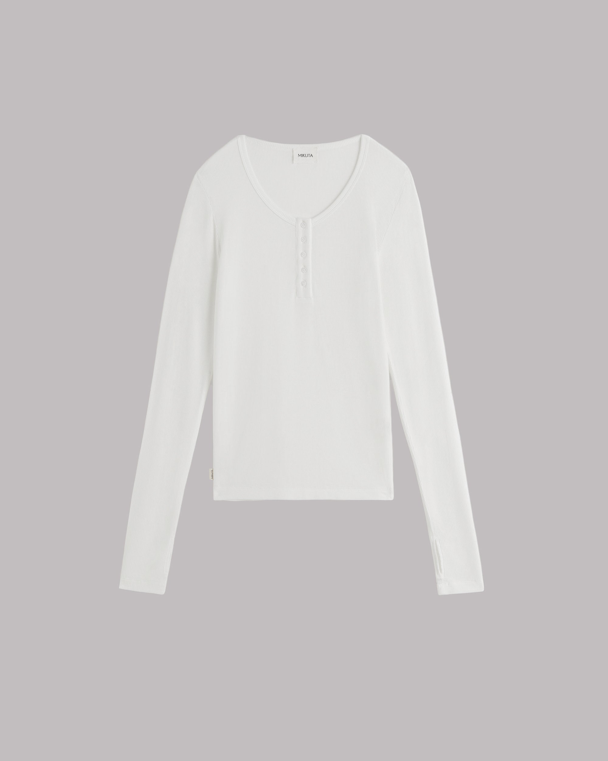 The White Buttoned Ribbed Longsleeve