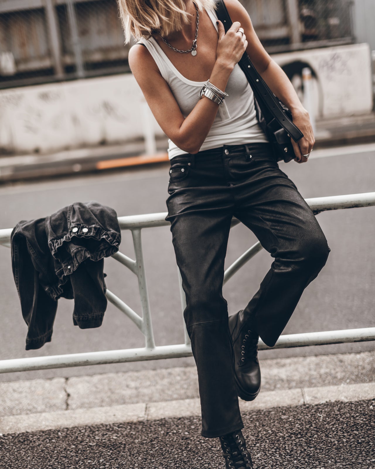 The Straight Leather Pants