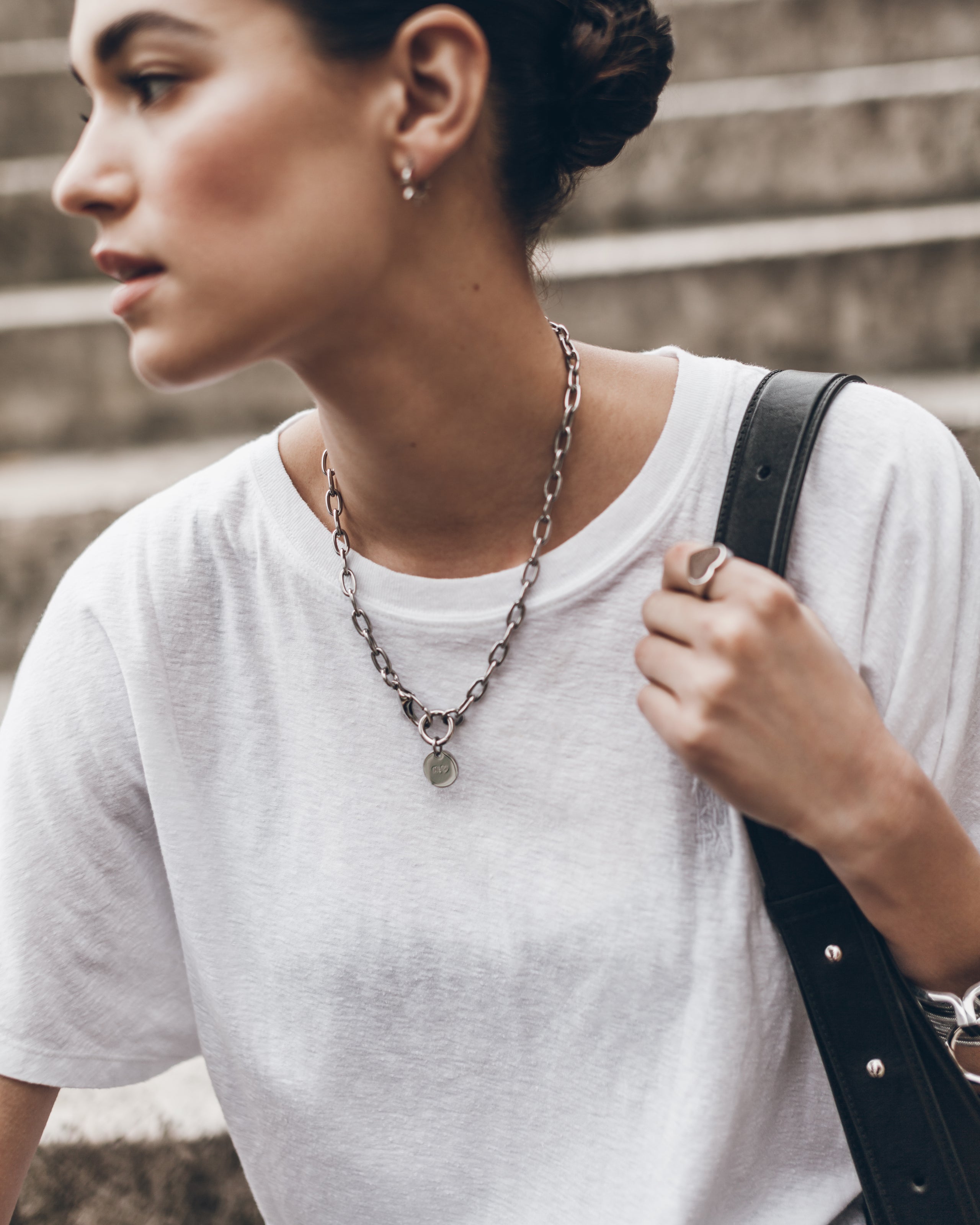 The White Embroidered Hemp Bat T-Shirt