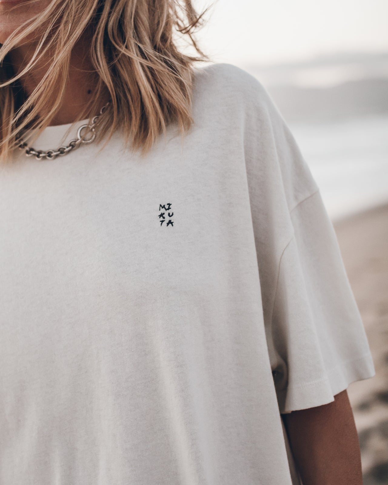 The White Embroidered Oversized T-Shirt