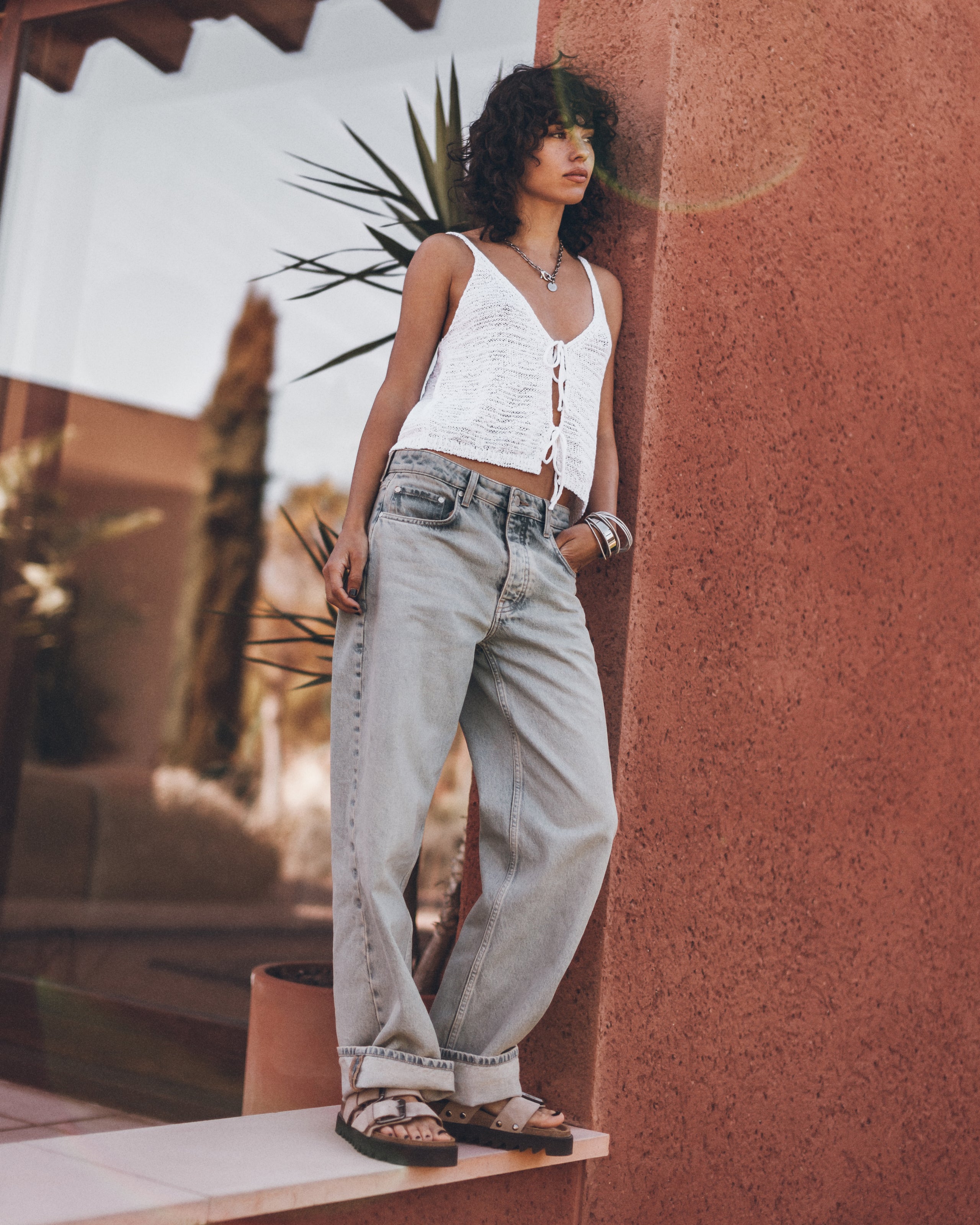 The White Knitted Vest Top