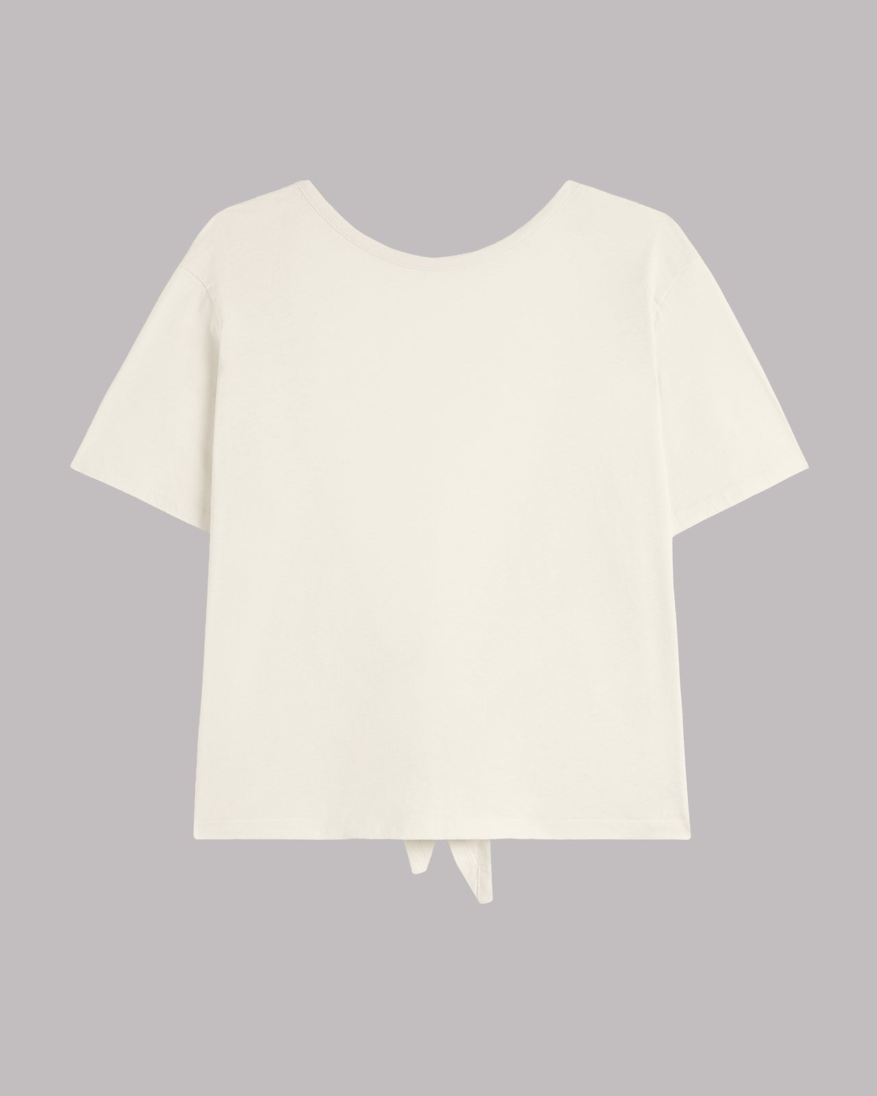 White t-shirt on a gray background