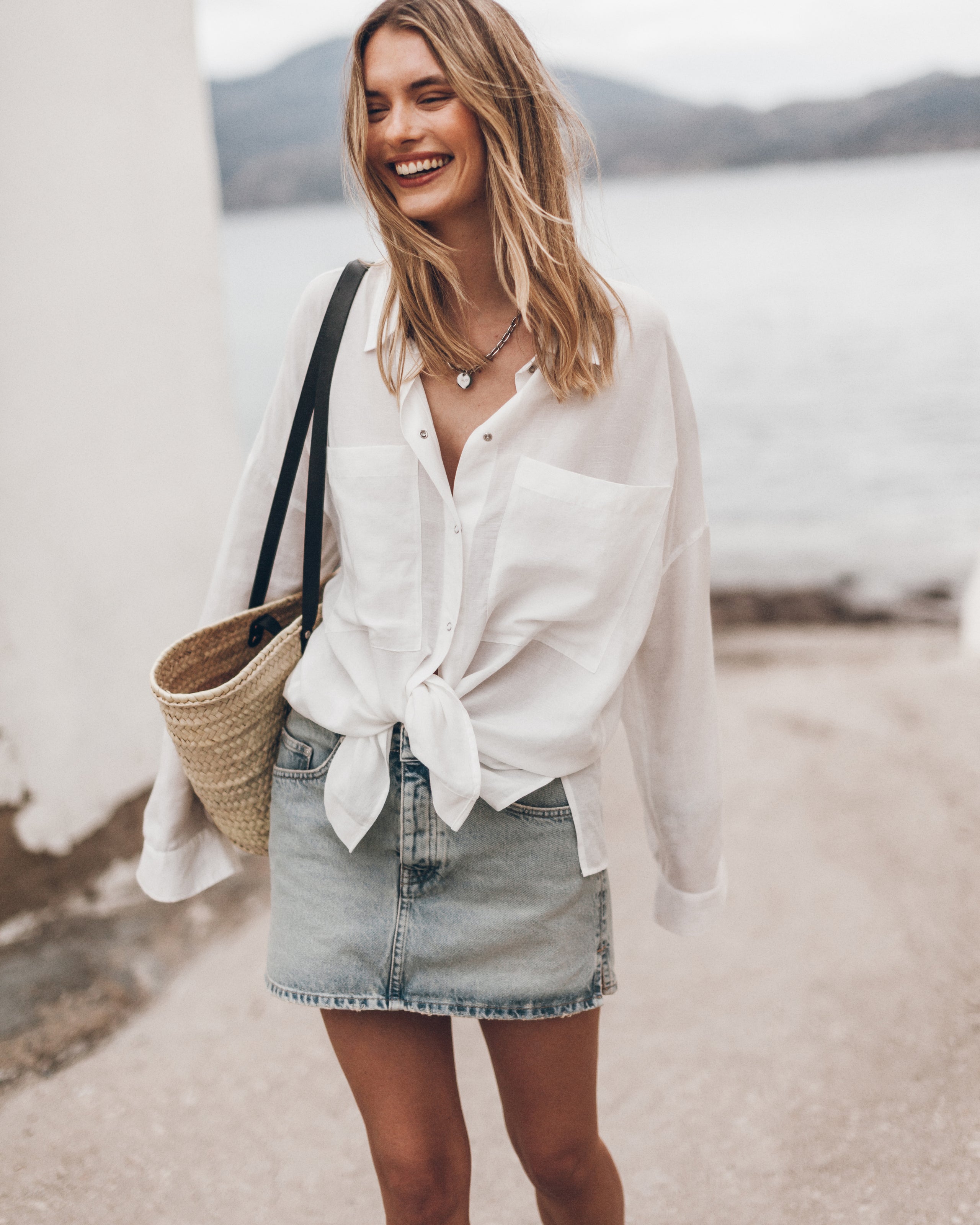 The Blue Denim Skirt