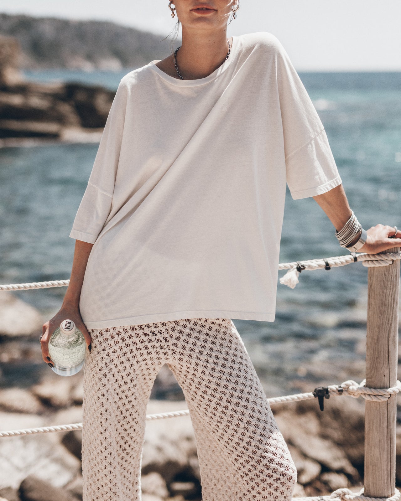 The White Long Loose Cotton T-Shirt