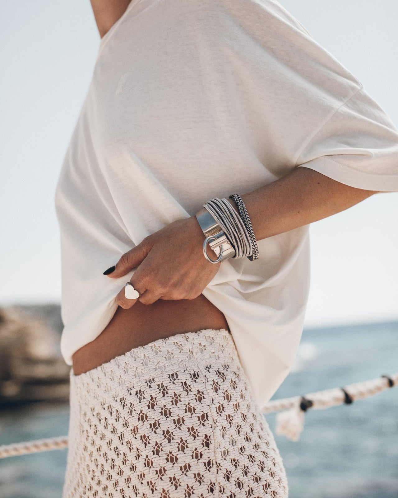 The White Long Loose Cotton T-Shirt