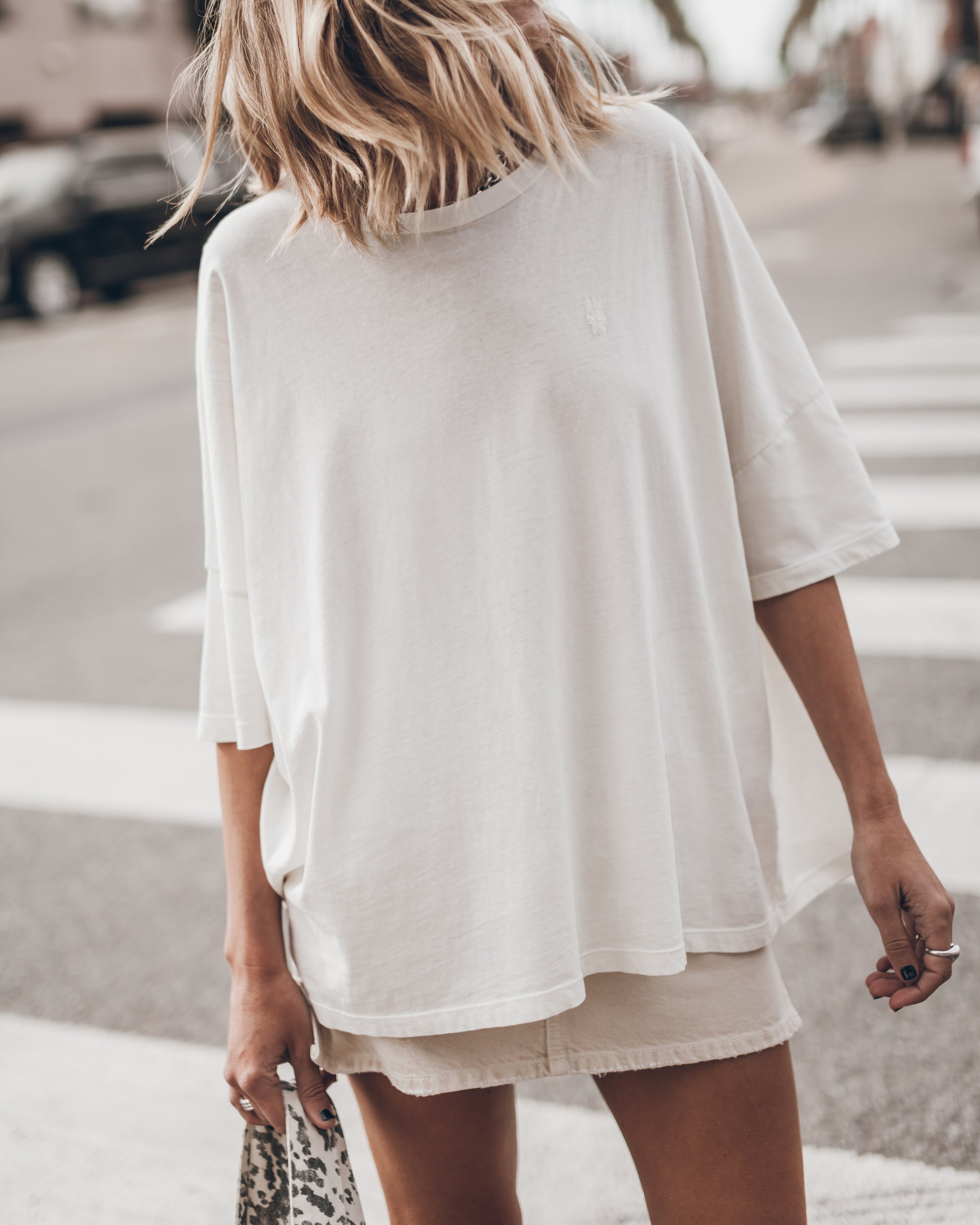 The White Long Loose Cotton T-Shirt