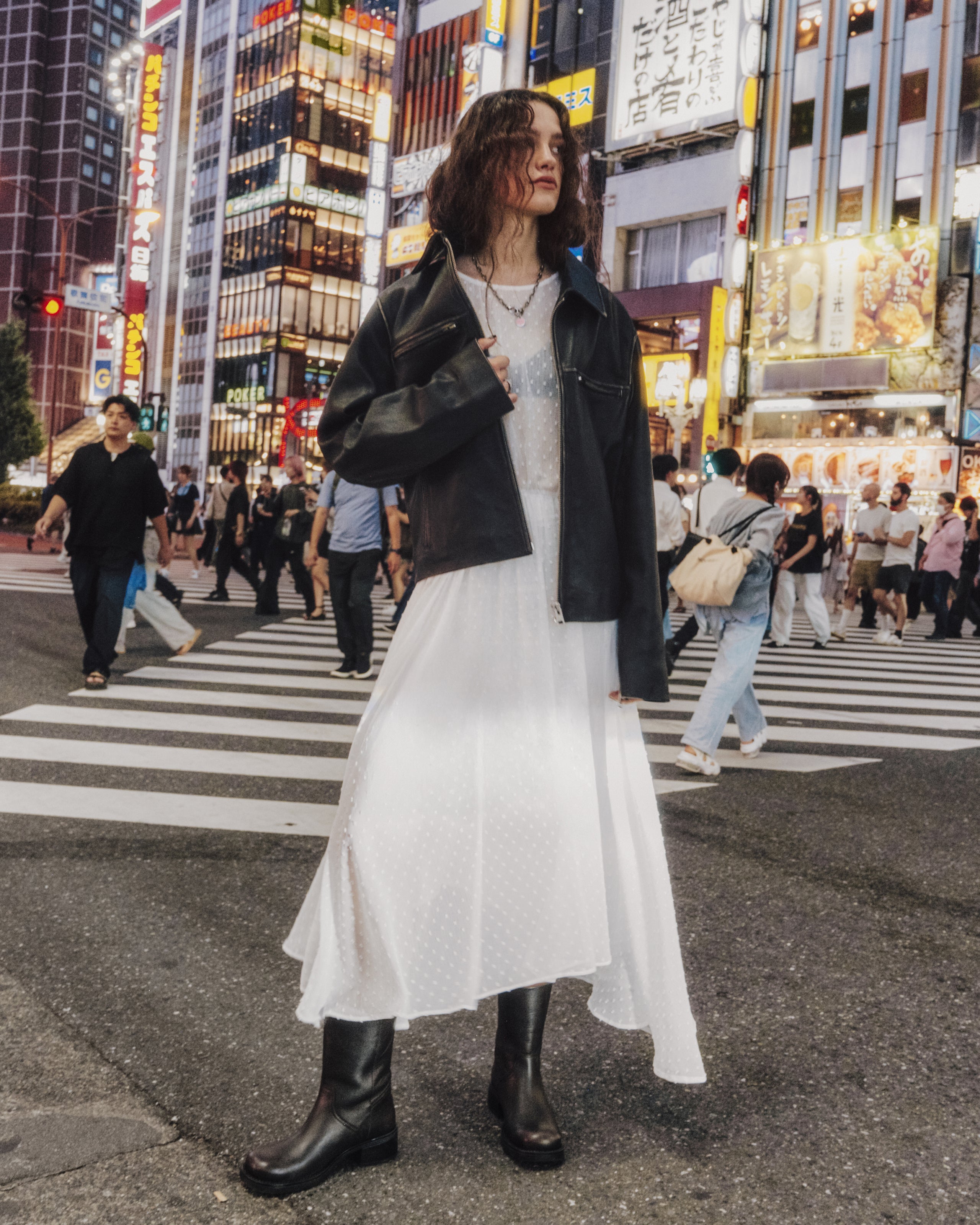 The White Long Ruffle Dress