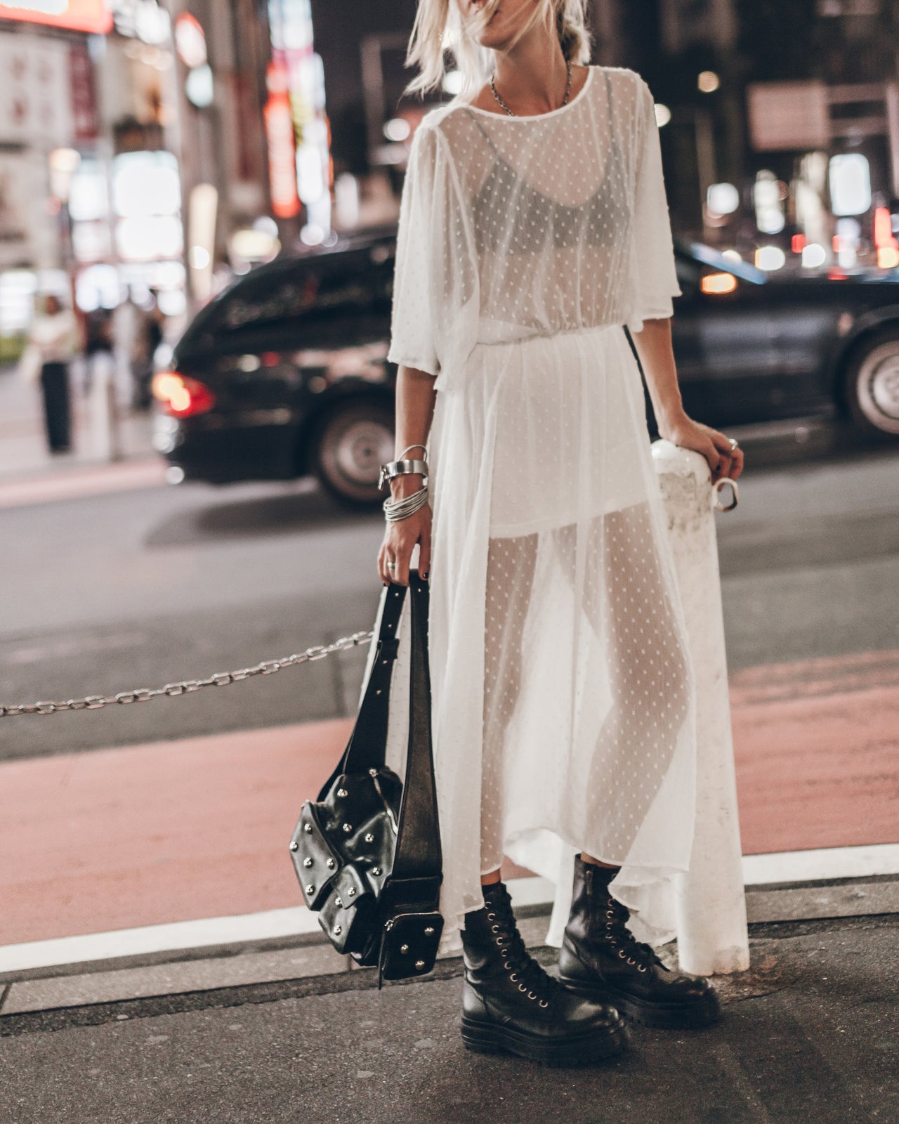 The White Long Ruffle Dress