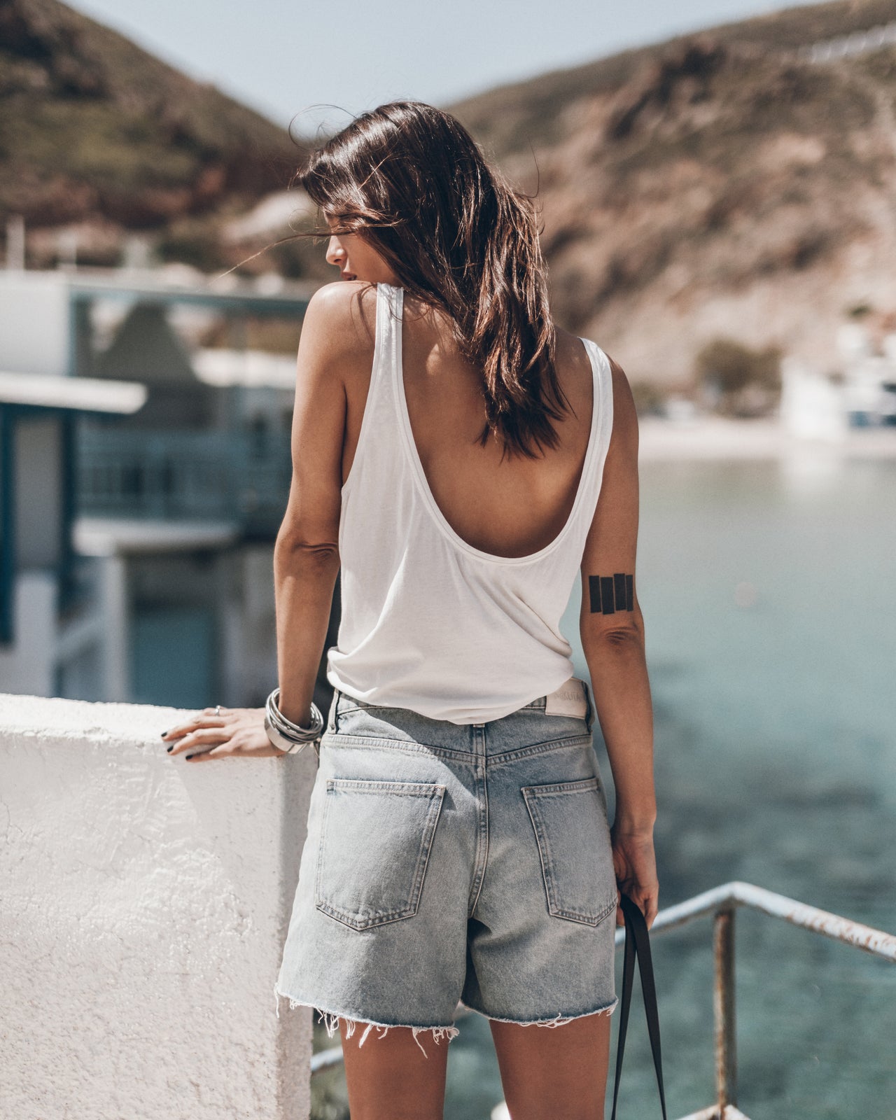 The White Low Back Base Tank Top