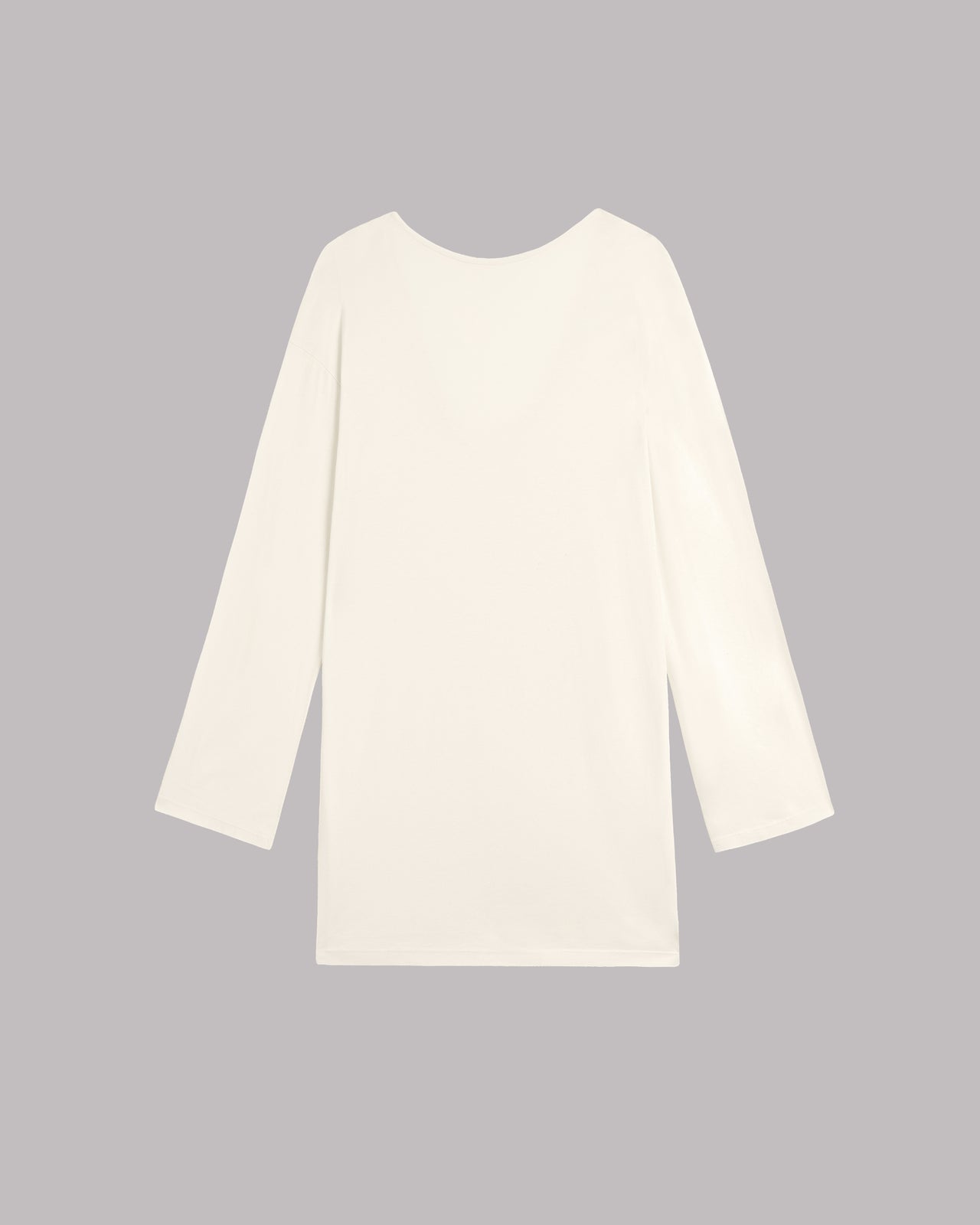 White long-sleeve dress on a gray background