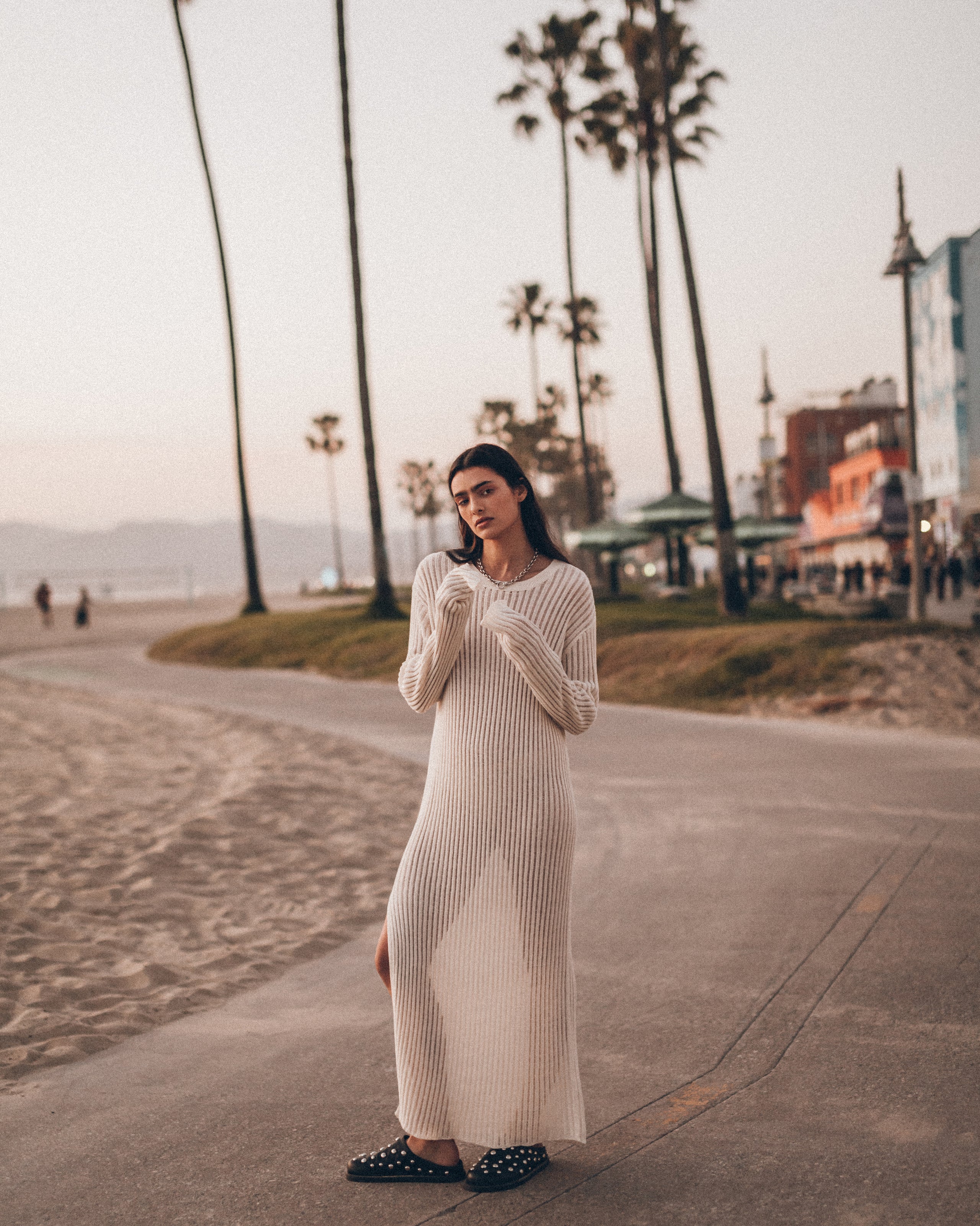 The White Open Longsleeve Dress