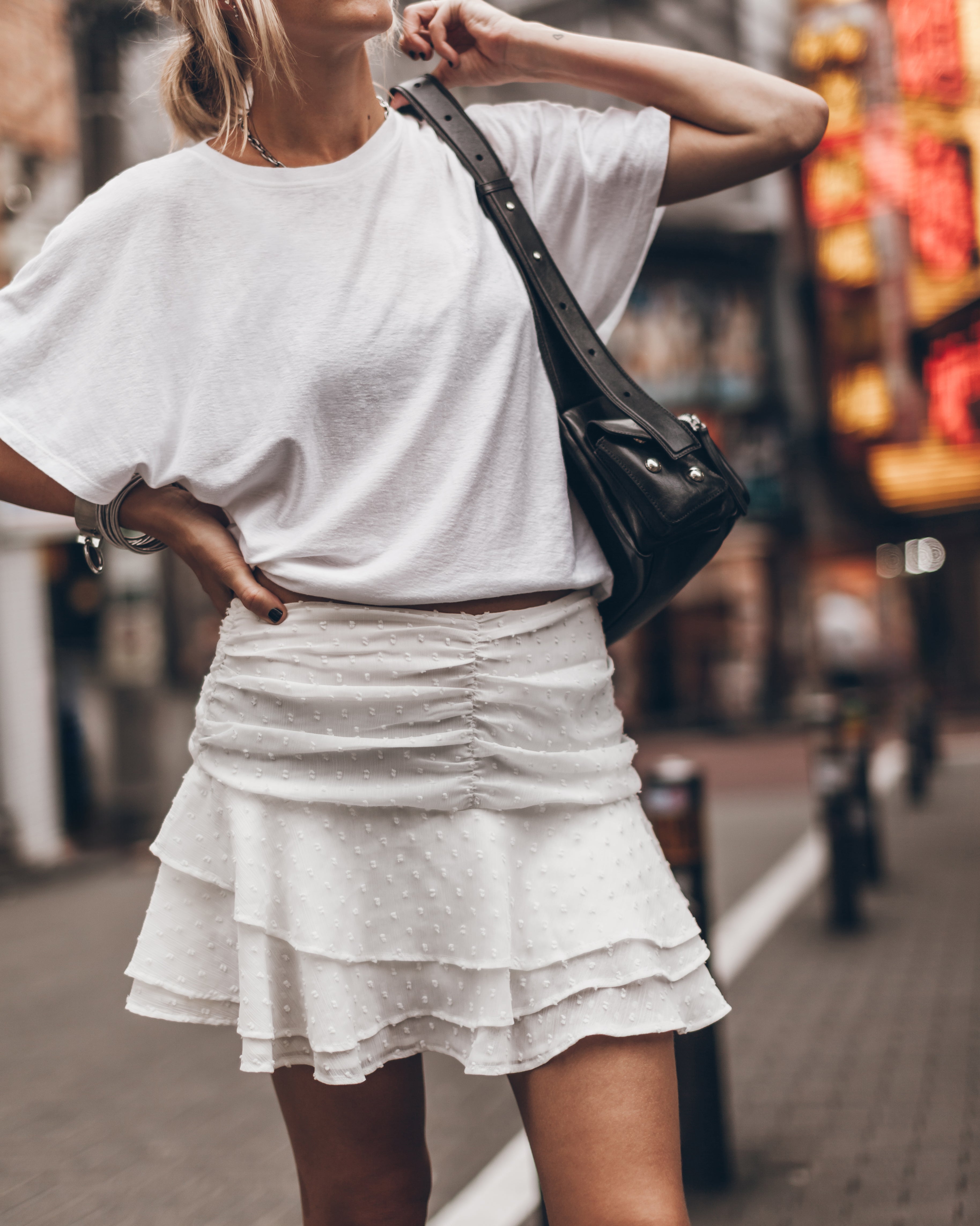 MIKUTA | The White Ruffle Skort