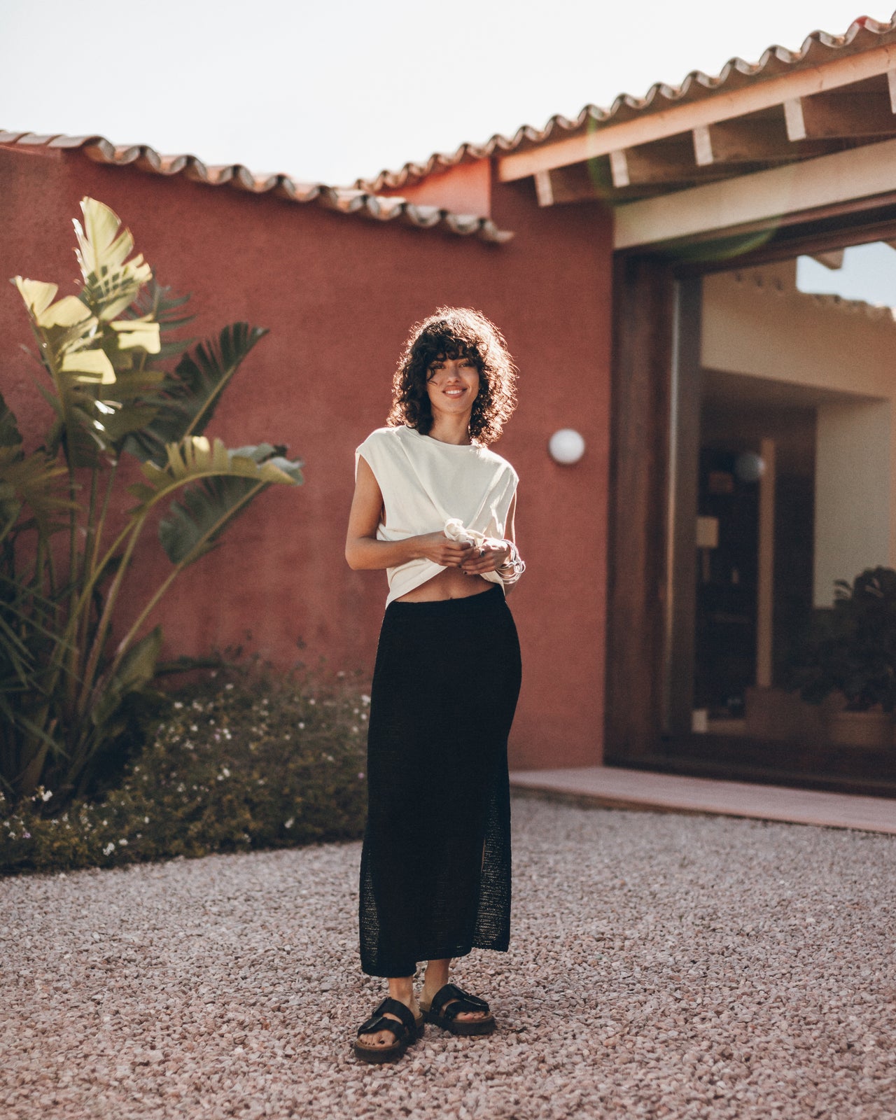 The Black Long Knitted Skirt