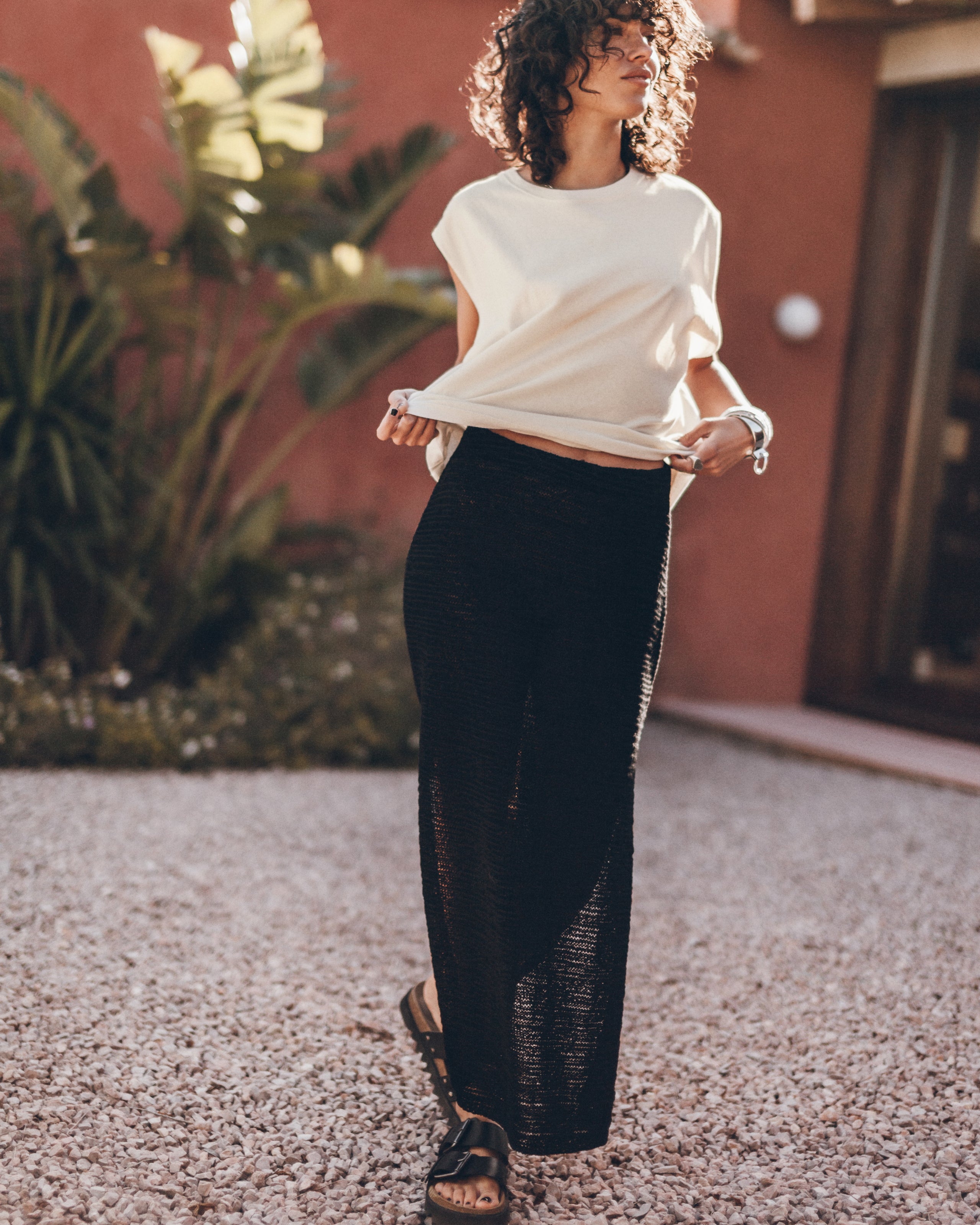 The Black Long Knitted Skirt