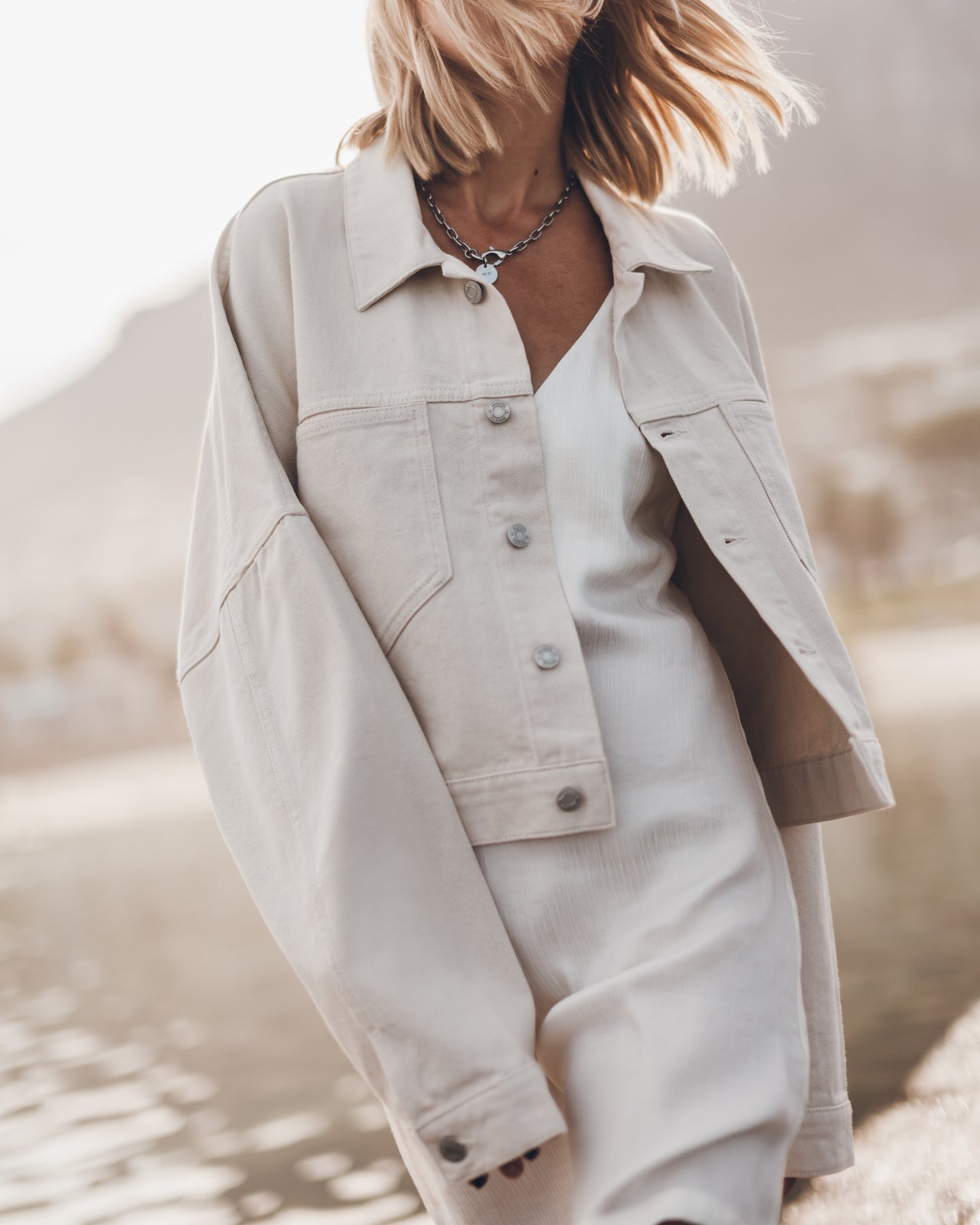 The White Cropped Denim Jacket