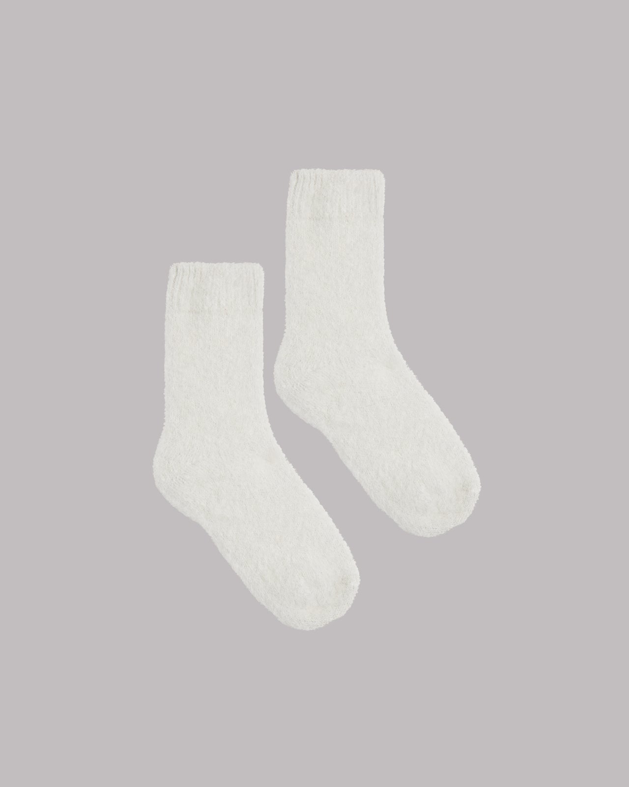 The White Fluffy Alpaca Knit Socks