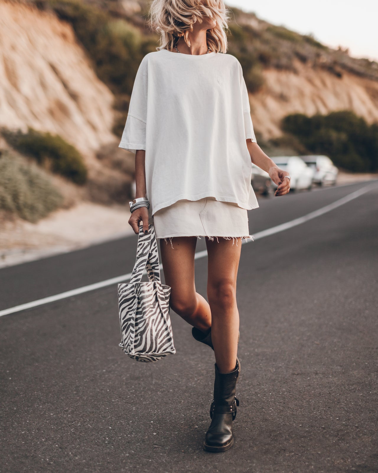 The White Long Loose Cotton T-Shirt