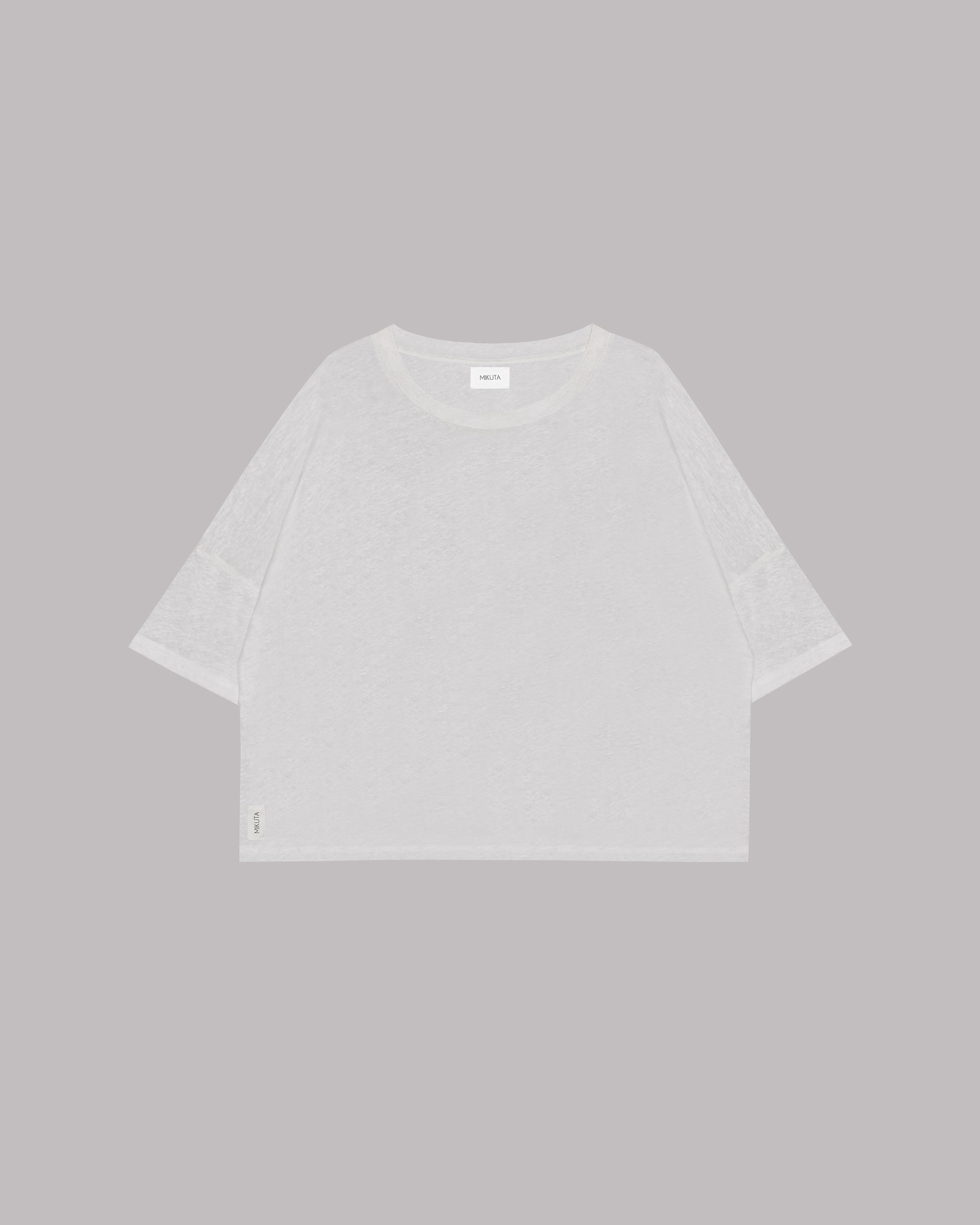 The White Loose Linen T-Shirt