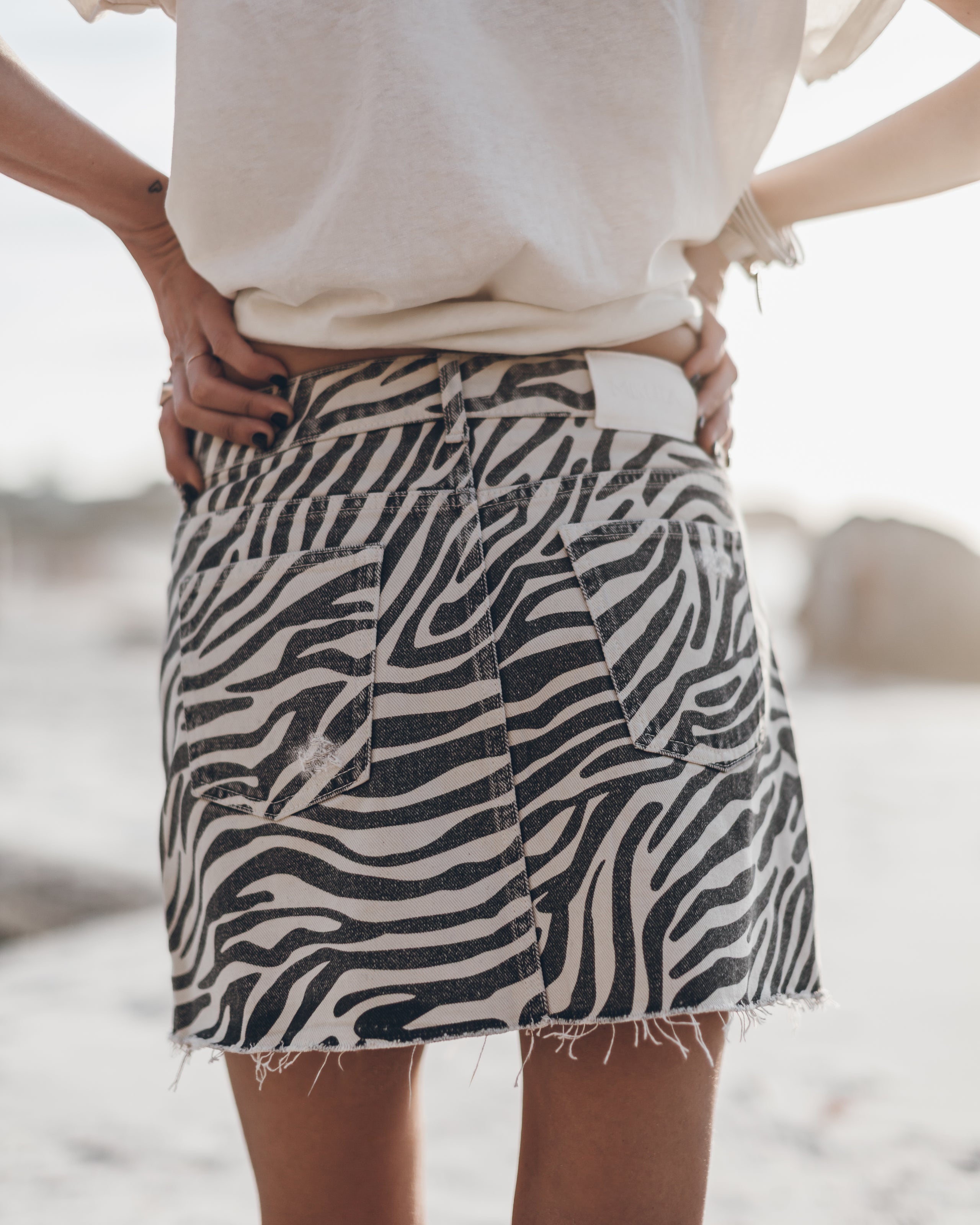 The Zebra Denim Skirt