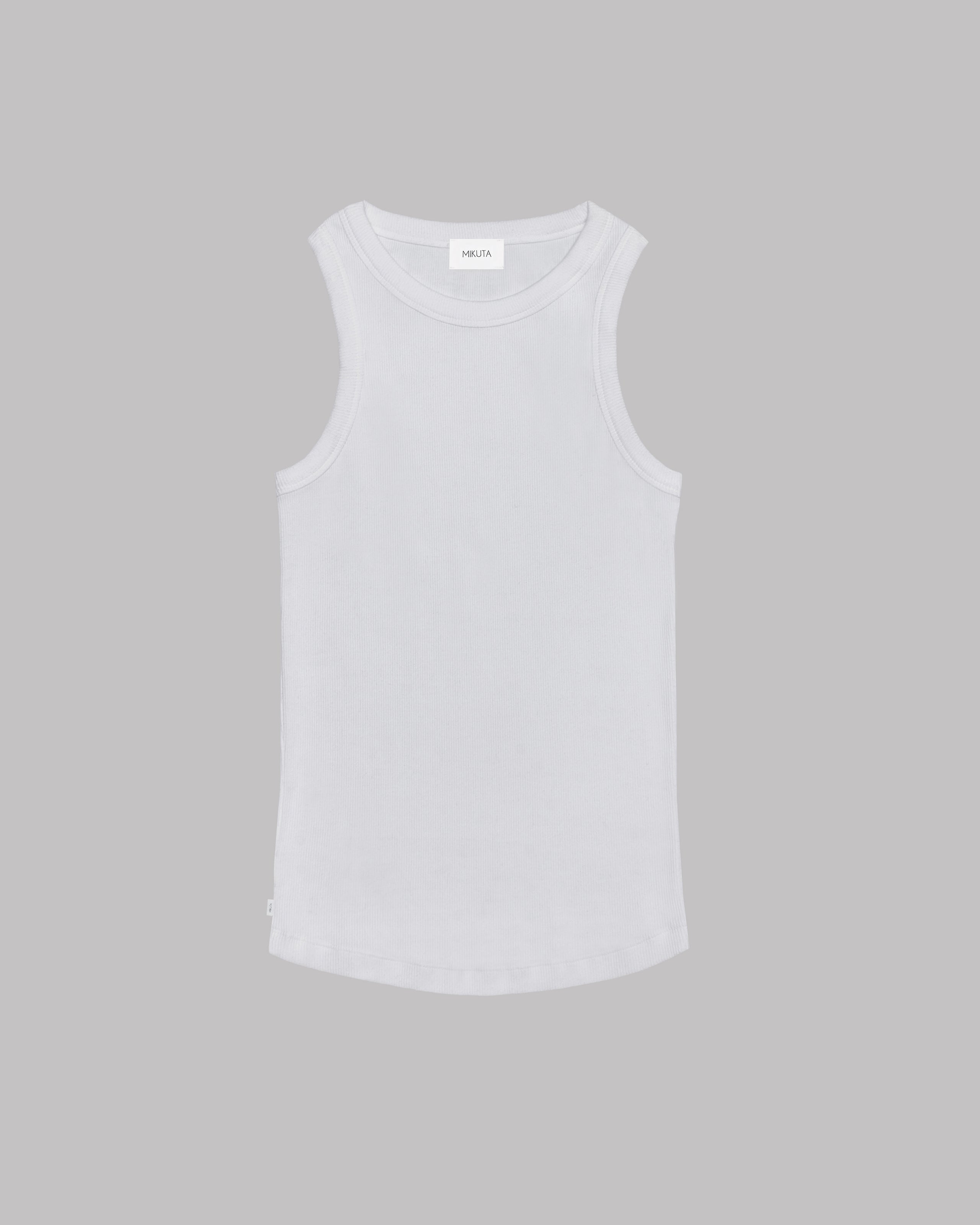 The White Ribbed Standard Tank Top