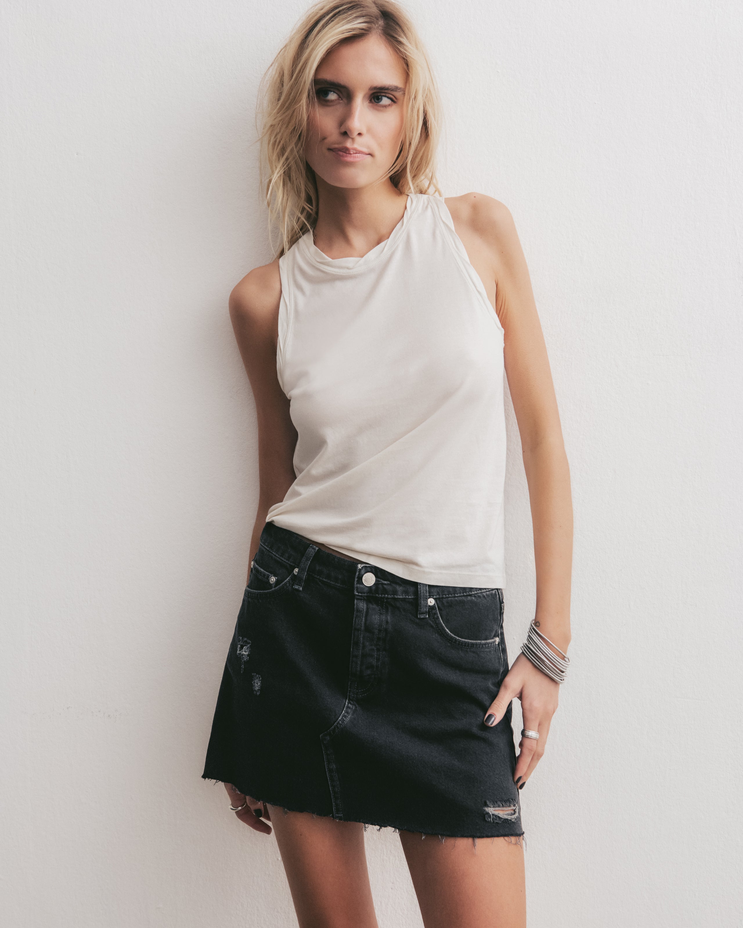 The Black Denim Skirt