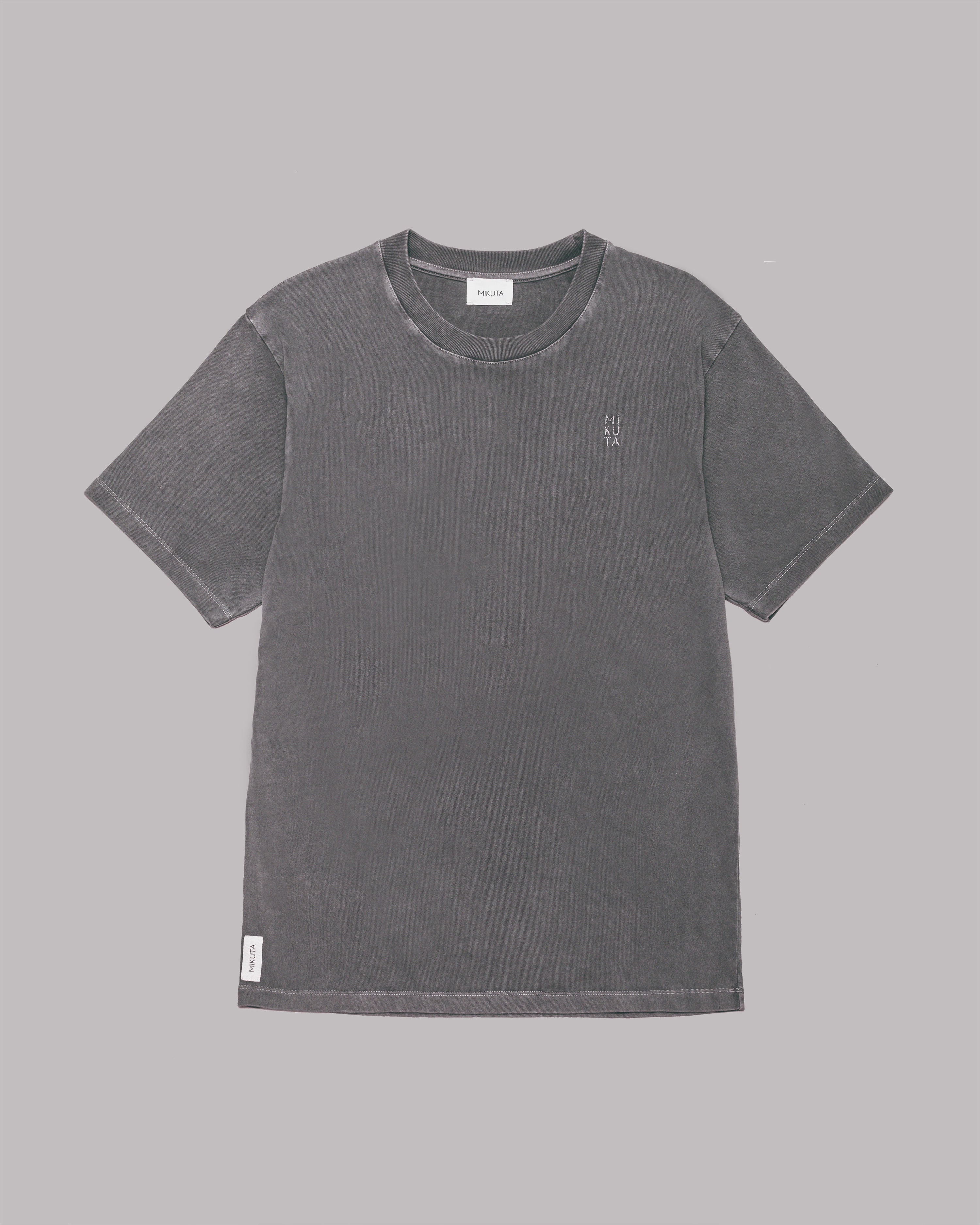 MIKUTA The Grey Embroidered Logo T-Shirt