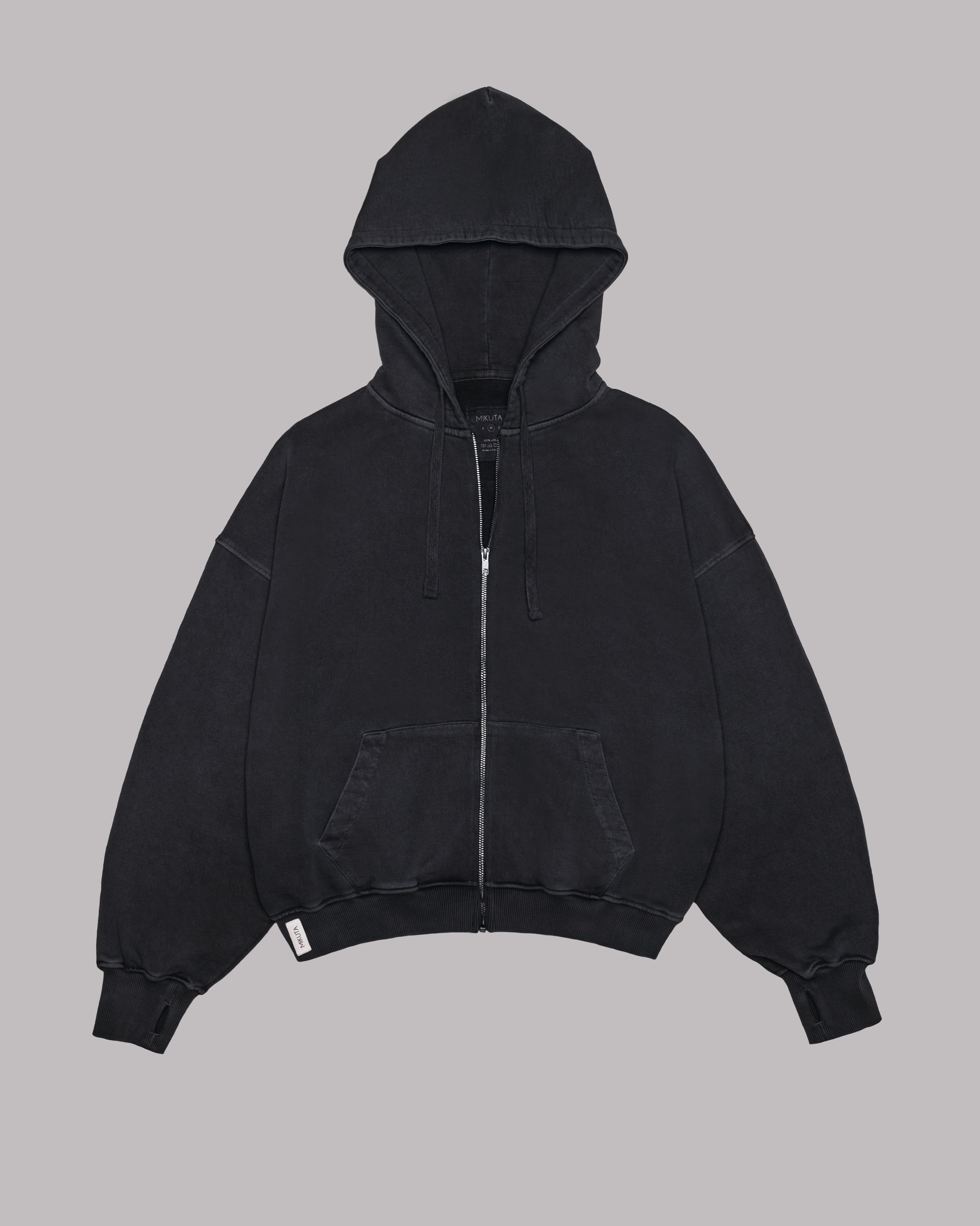 MIKUTA The Black Zipped Hoodie