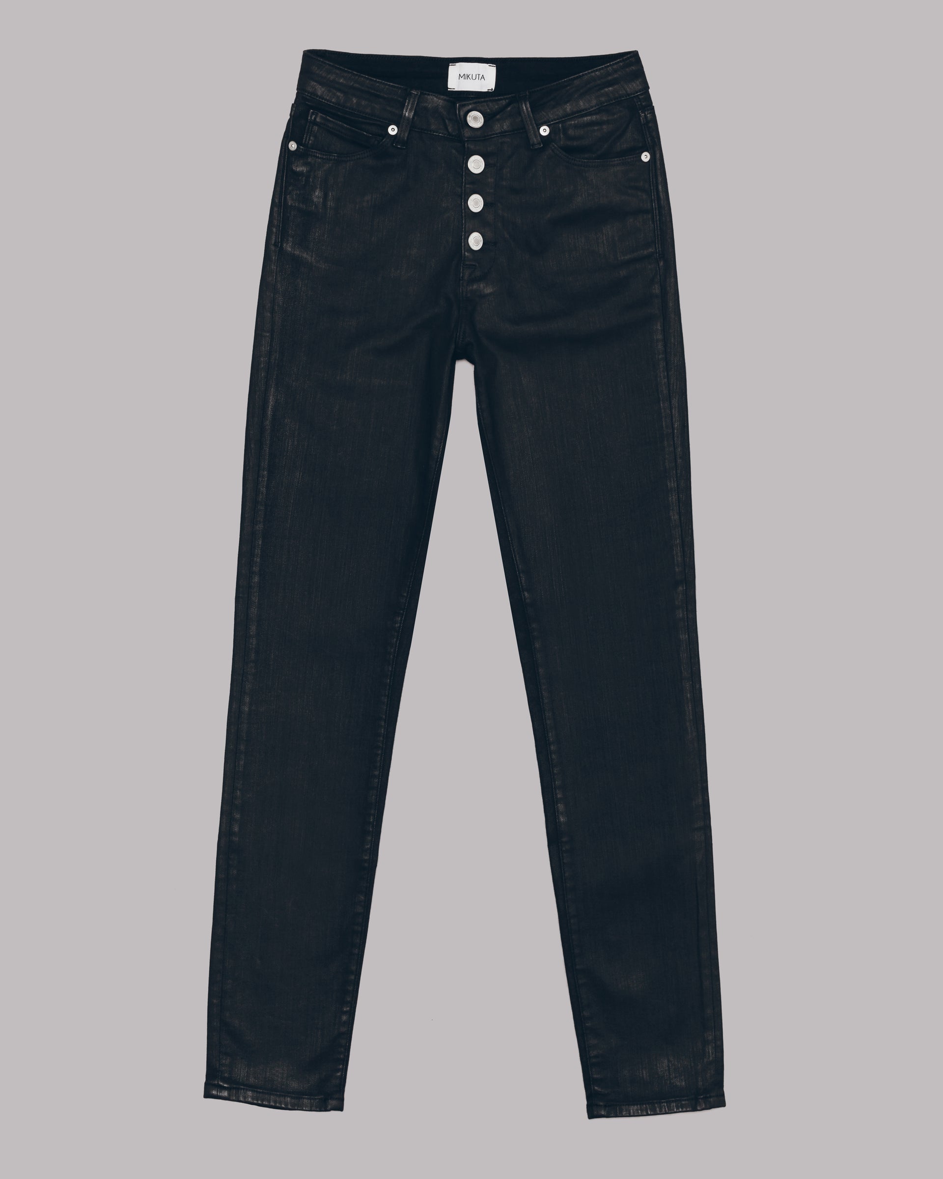 Mom Jeans Next Coated Jeans LTS Tall Black Coated Skinny Jeans - Main Image