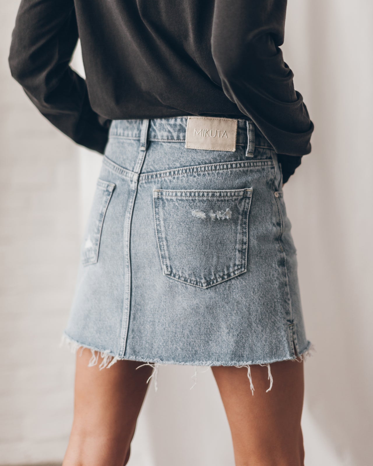 The Blue Slit Denim Skirt