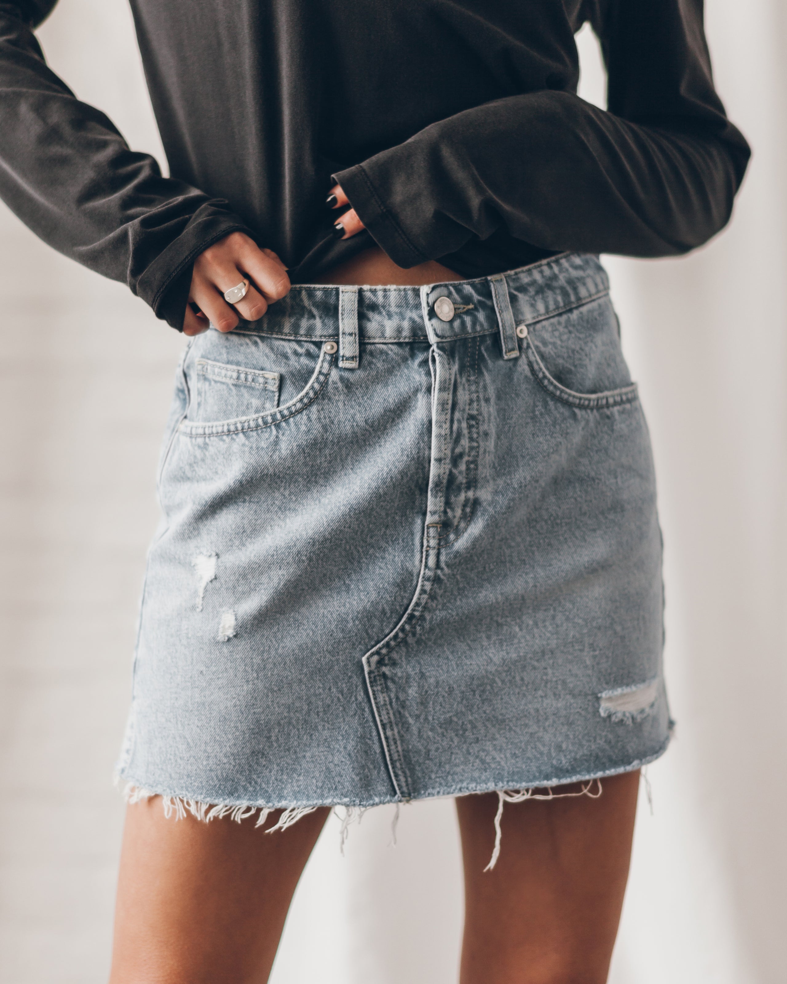 The Blue Denim Skirt