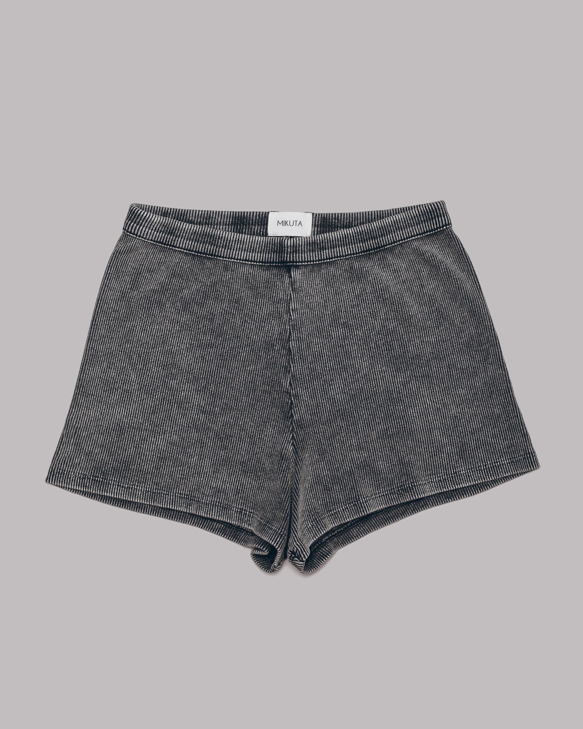 Dark Ribbed Shorts
